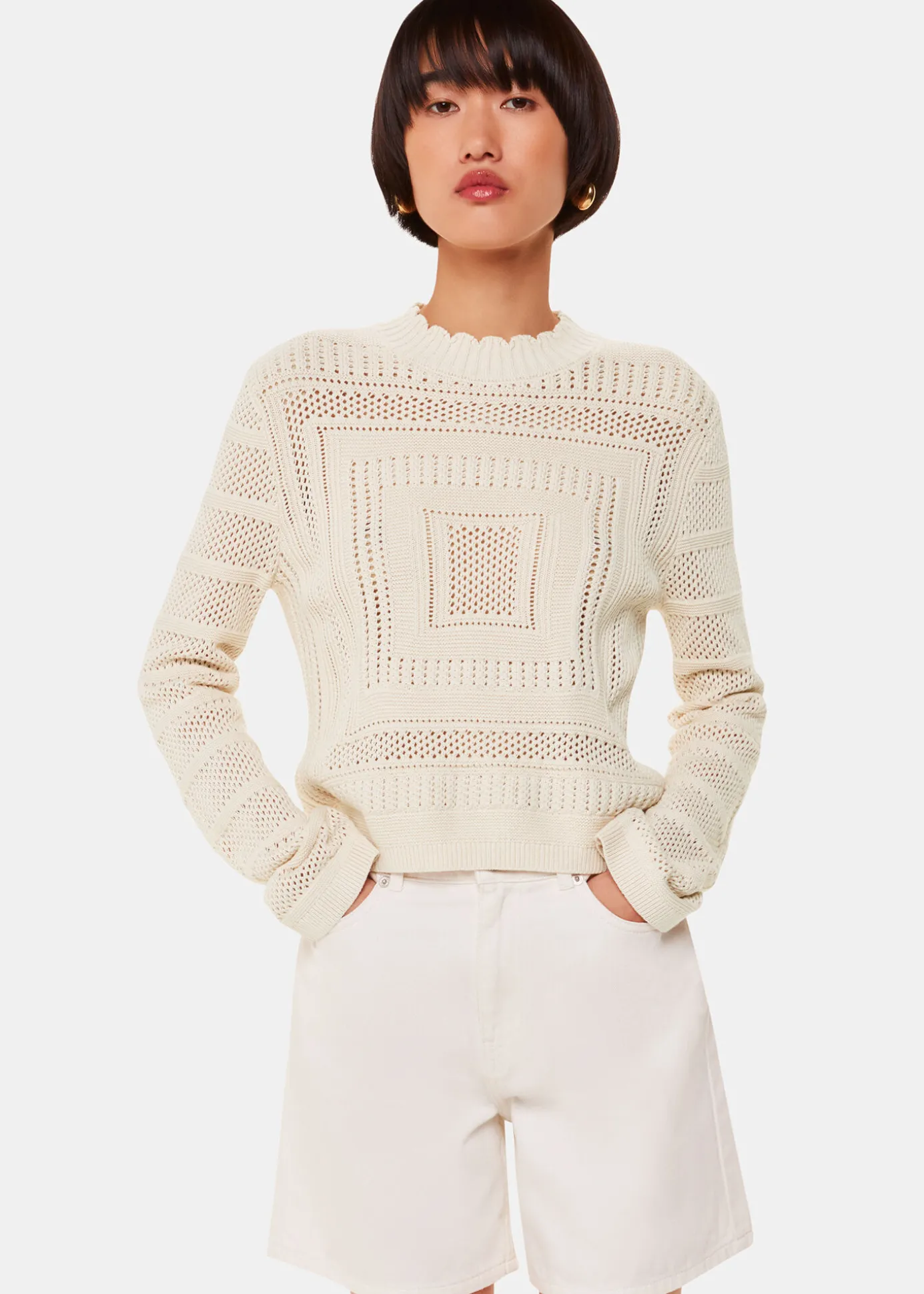 Ivory Crochet Detail Knit