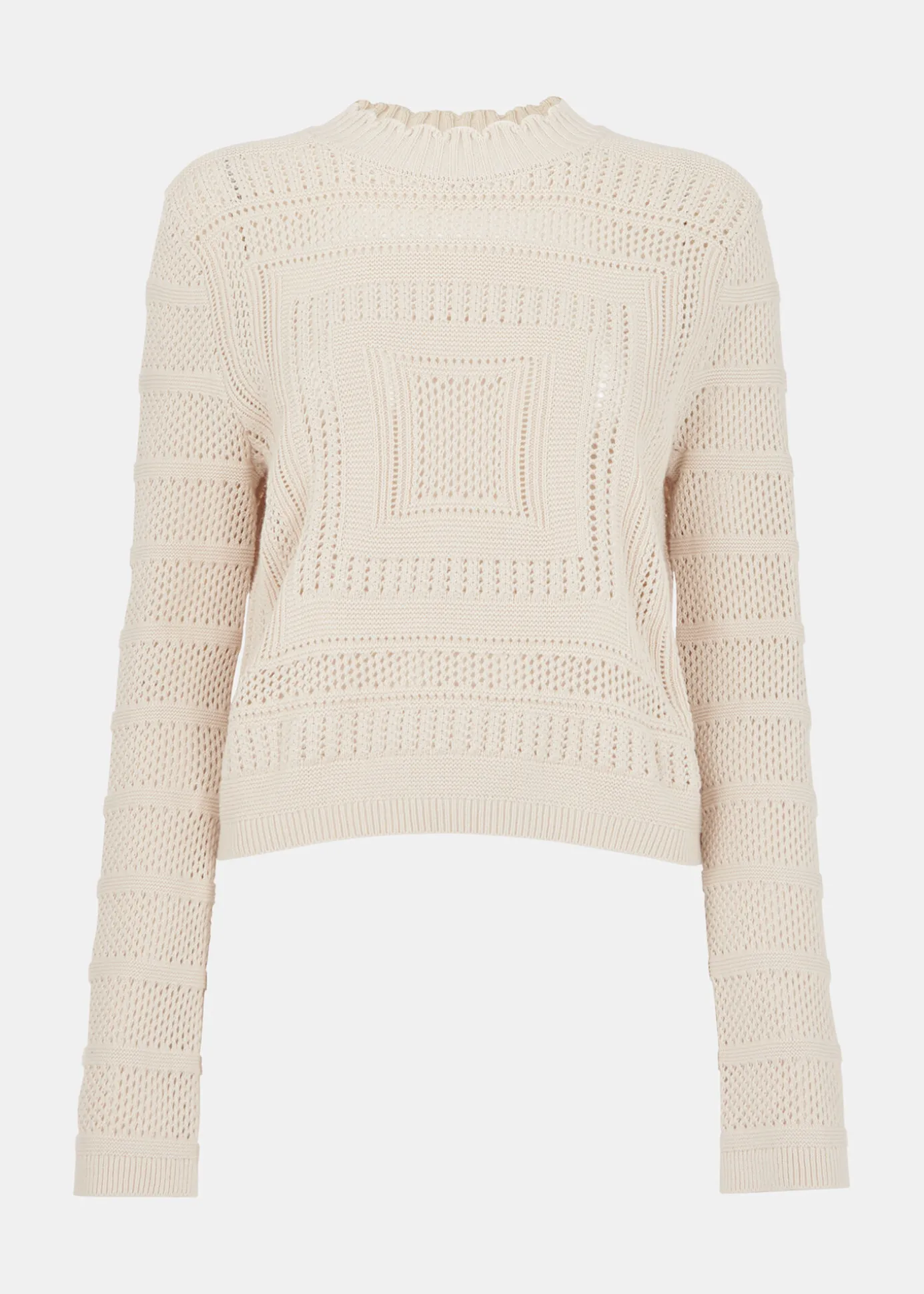 Ivory Crochet Detail Knit