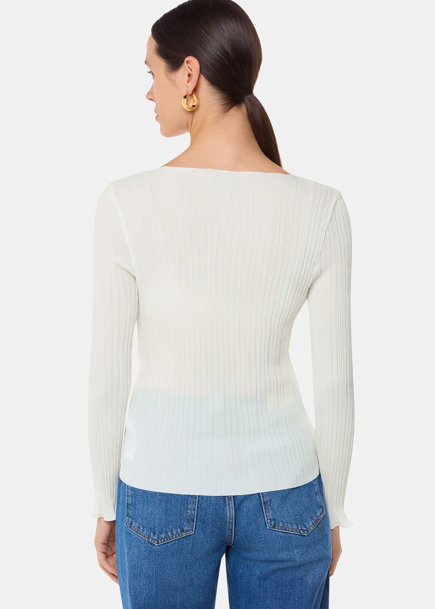 Ivory Elsa Plisse Top