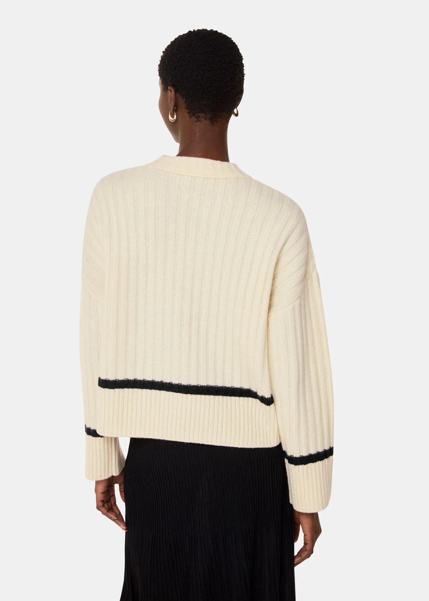 Ivory Graphic Intarsia Wool Knit