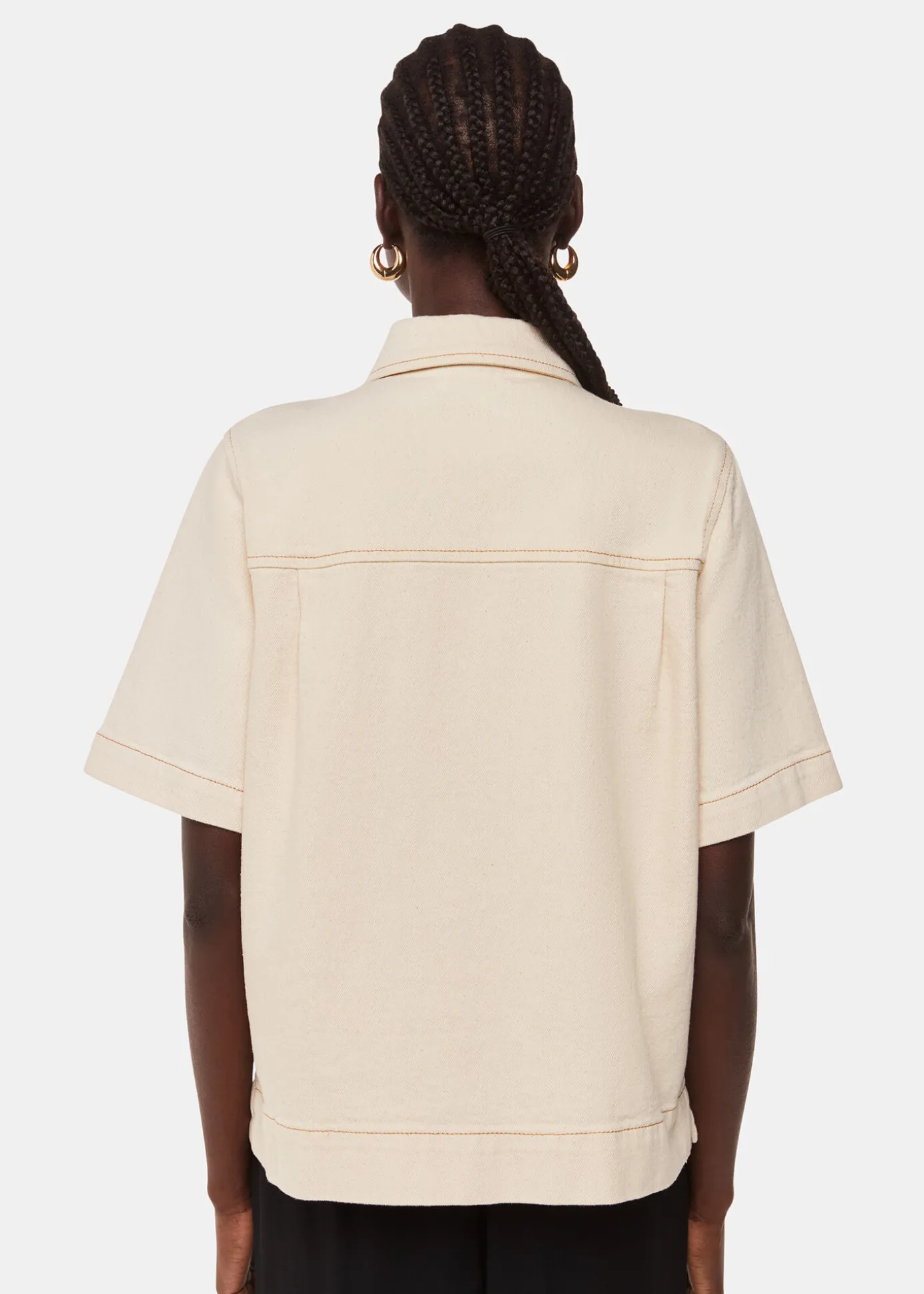 Ivory Jade Short Sleeve Denim Shirt