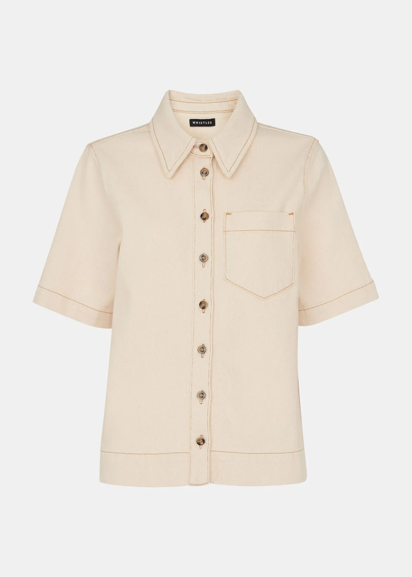 Ivory Jade Short Sleeve Denim Shirt