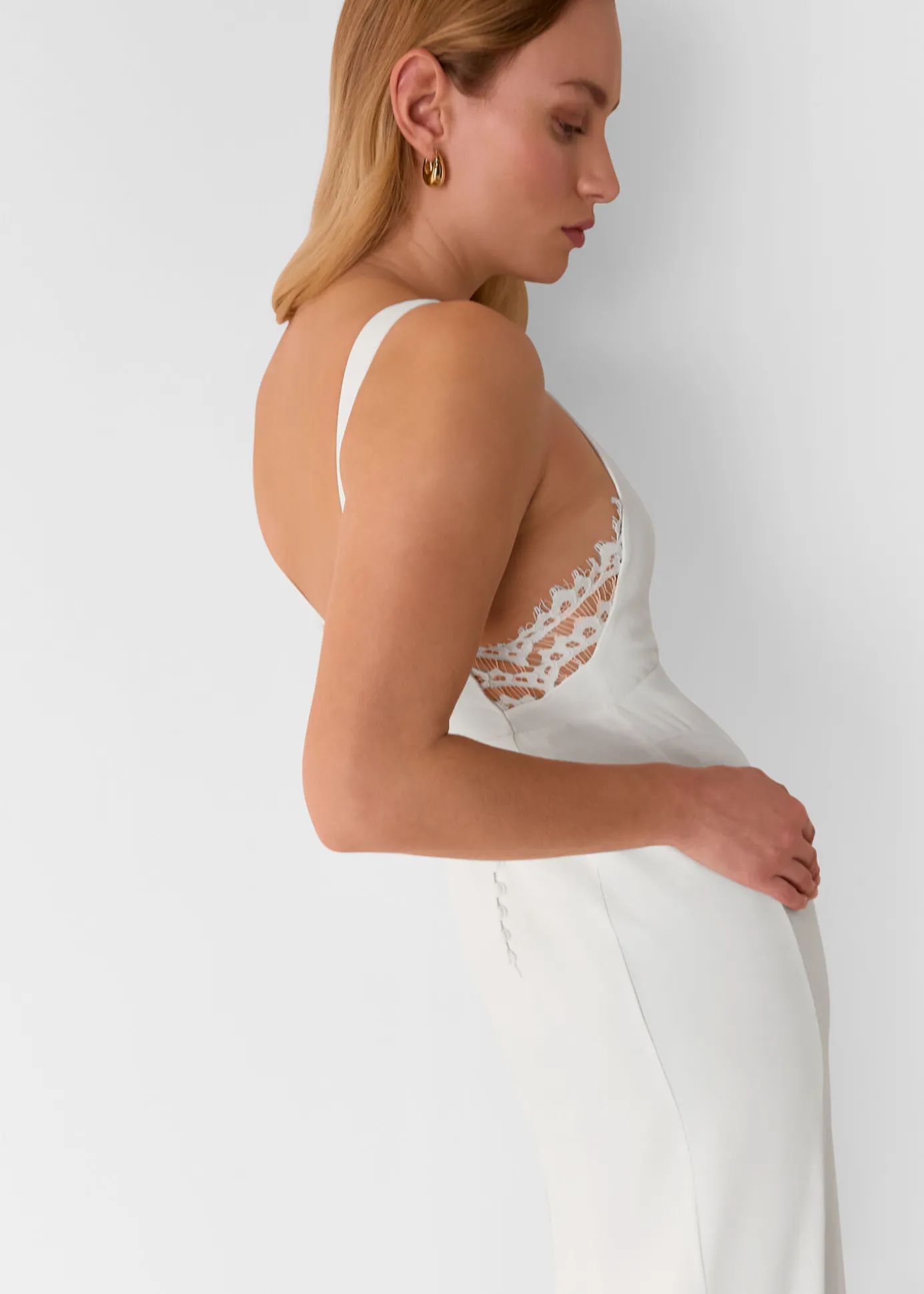 Ivory Lina Lace Insert Wedding Dress