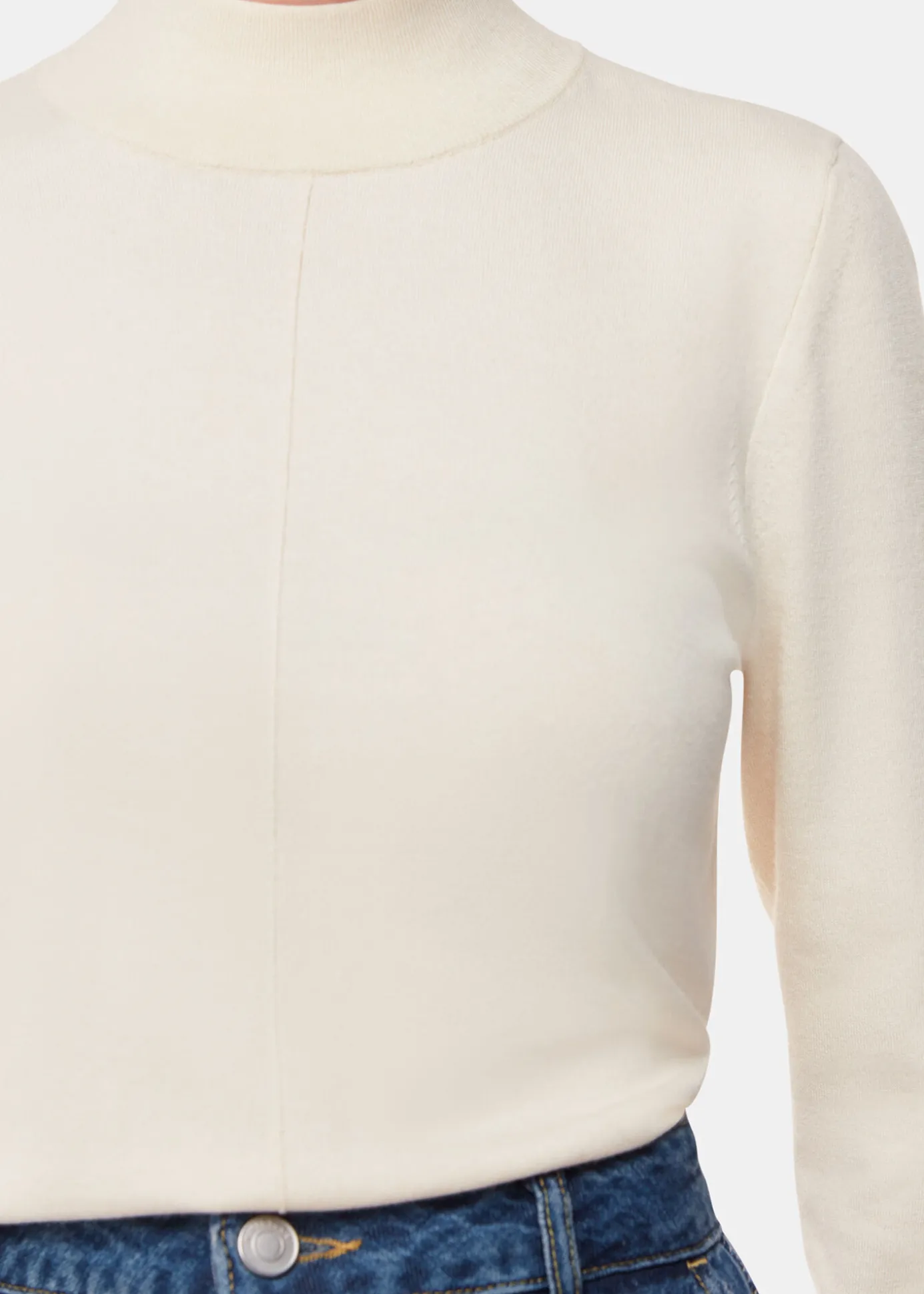 Ivory Mira Funnel Neck Knit