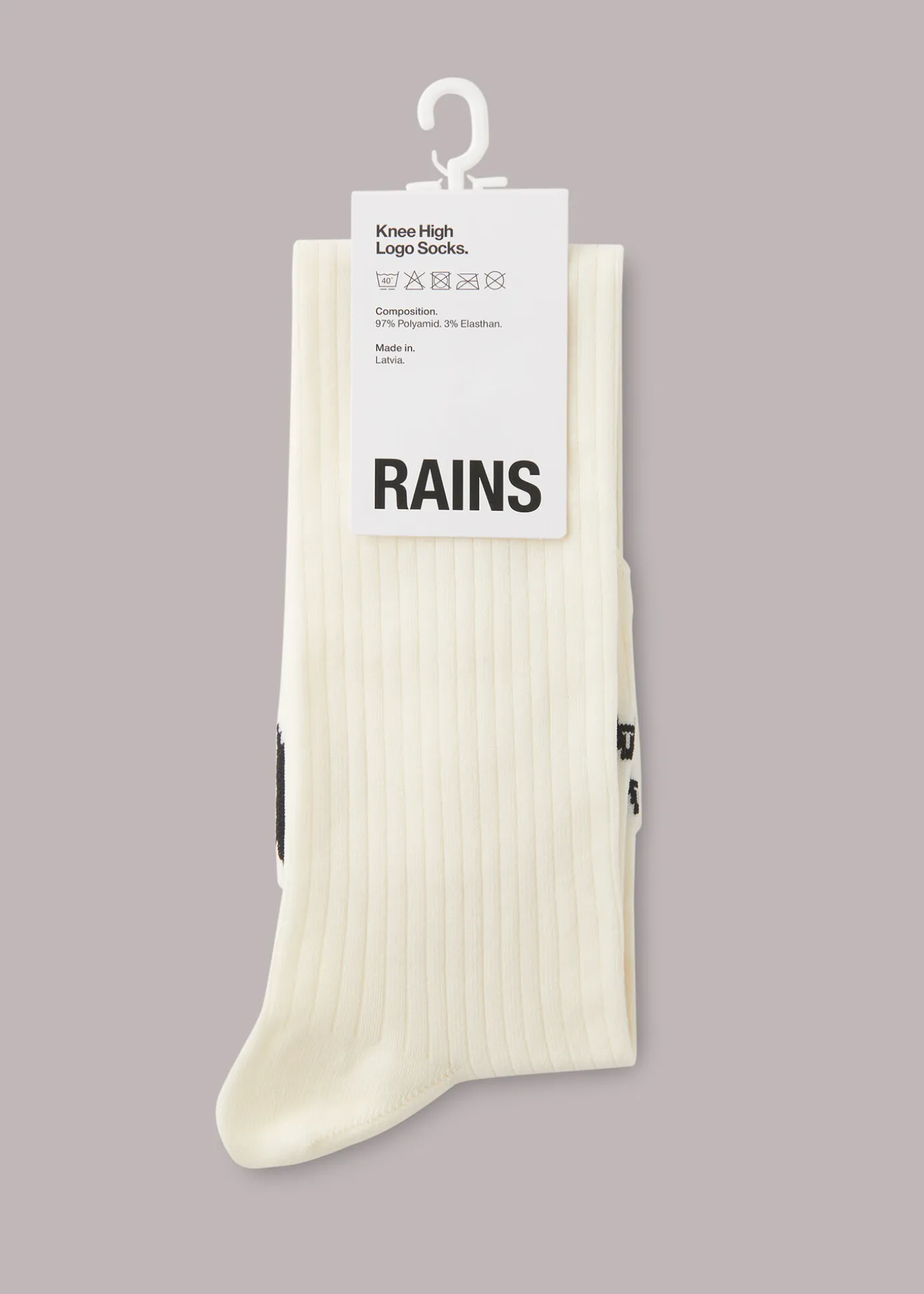 Ivory Rains Knee High Logo Socks