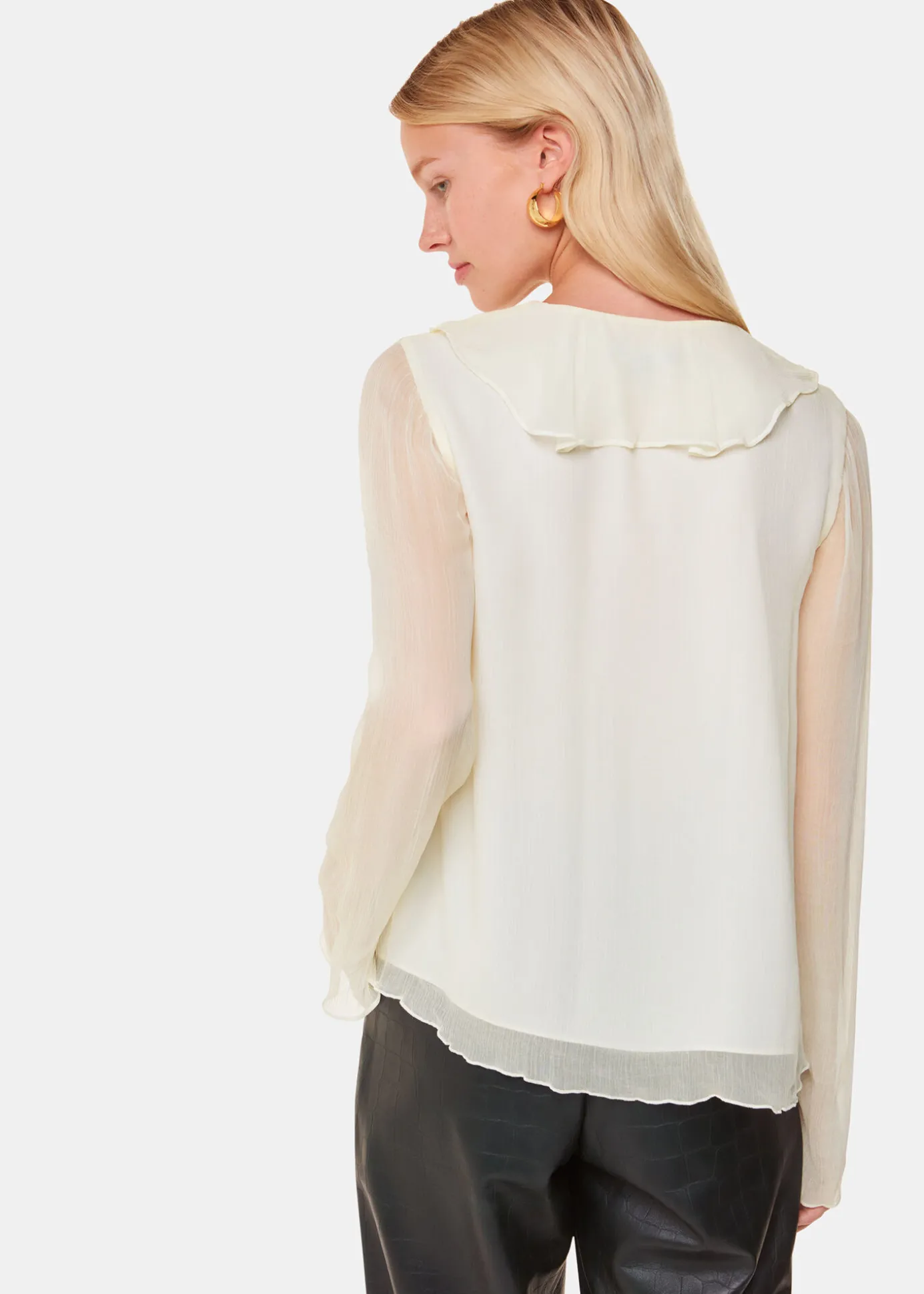 Ivory Ruffle Collar Detail Blouse