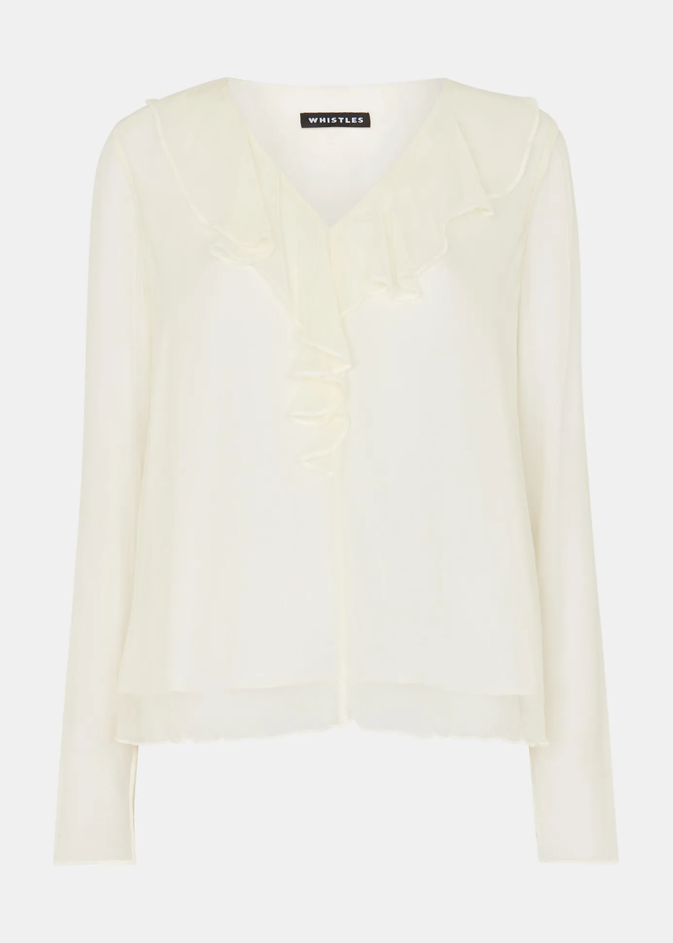 Ivory Ruffle Collar Detail Blouse