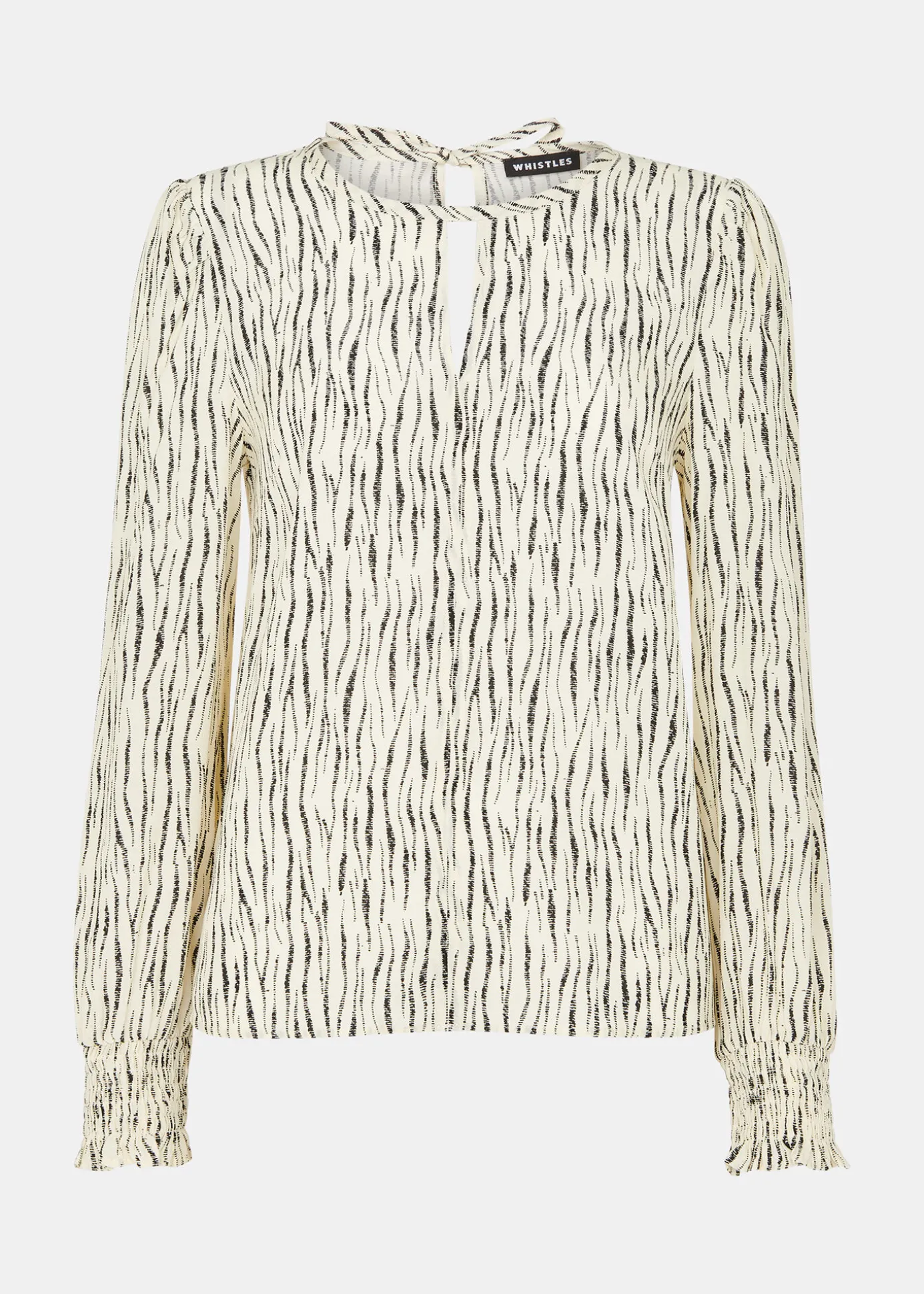 Ivory Shibori Stripe Detail Blouse