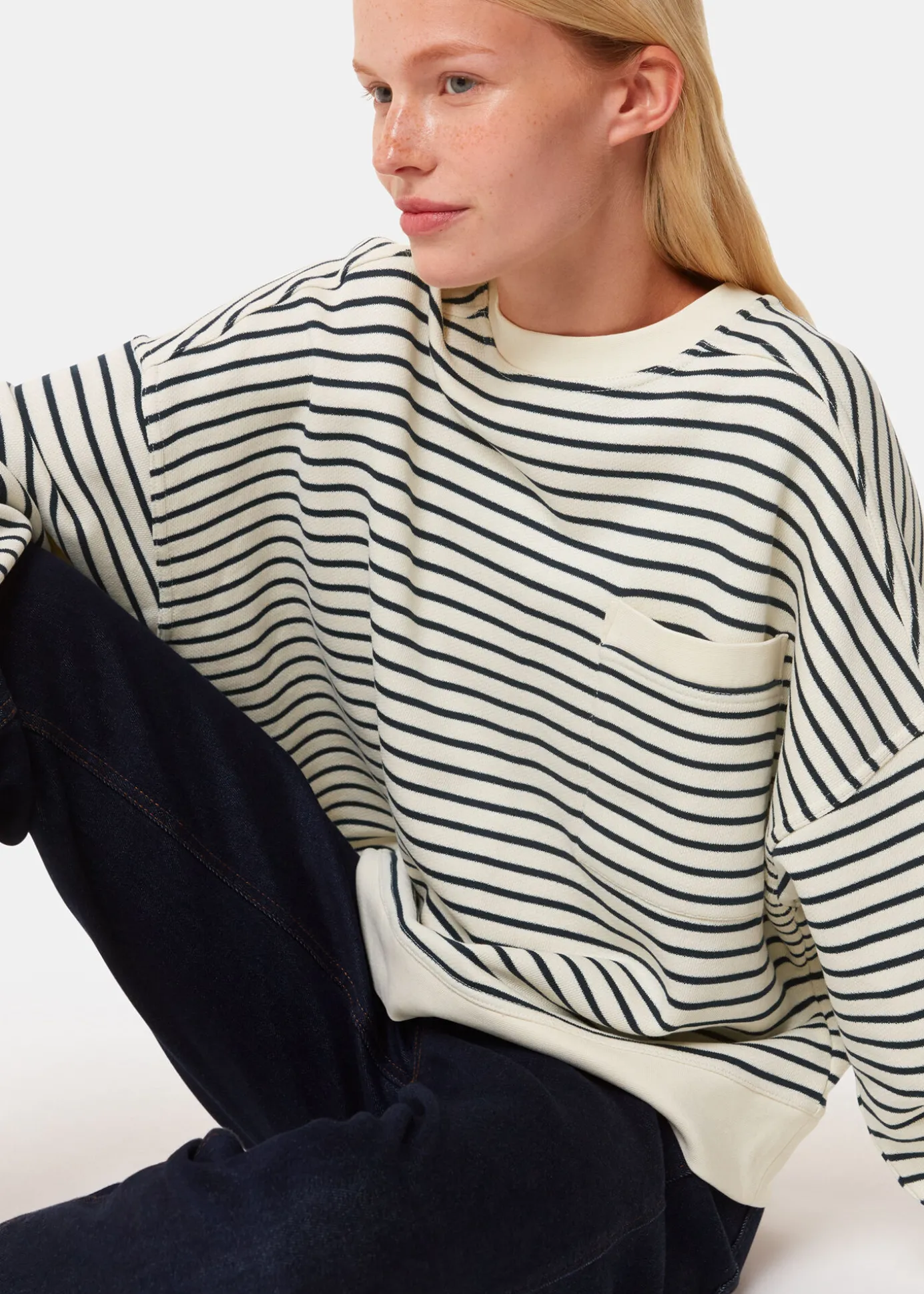Ivory Stripe Sweat