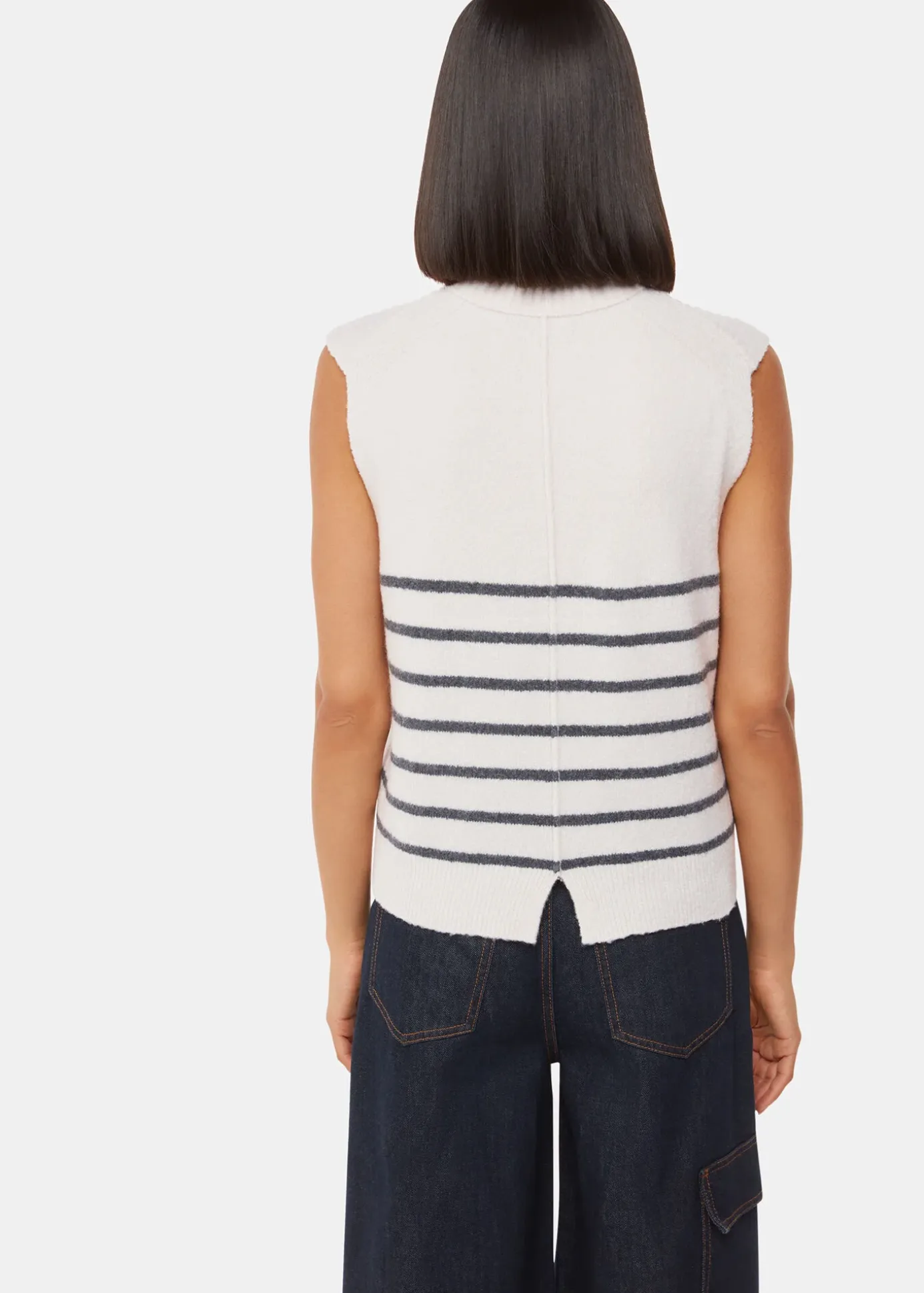 Ivory Stripe Textured Tank