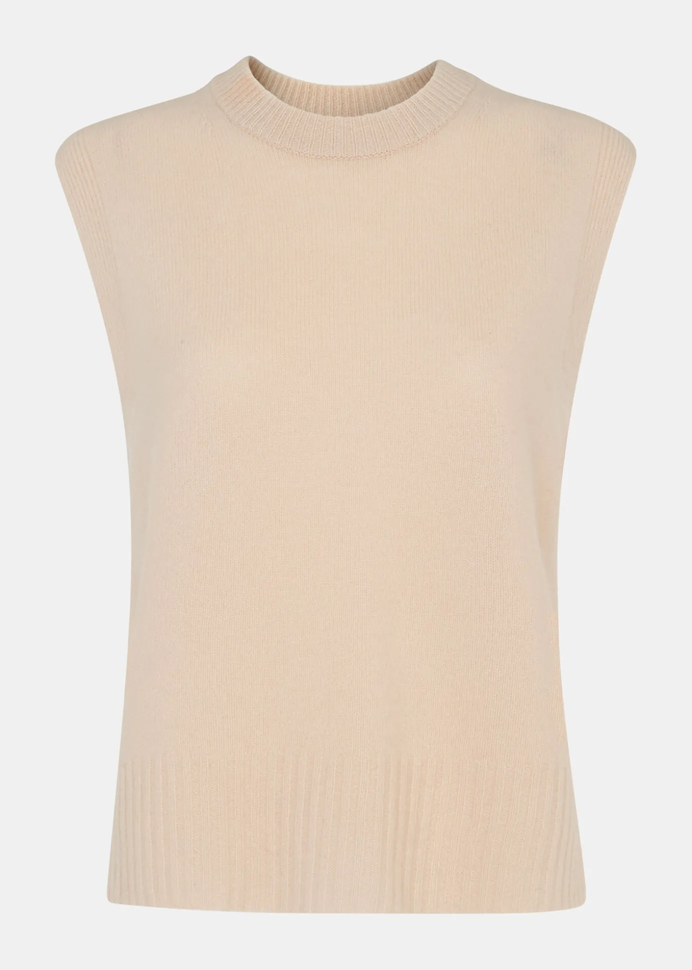 Ivory Wool Sleeveless Sweater Vest