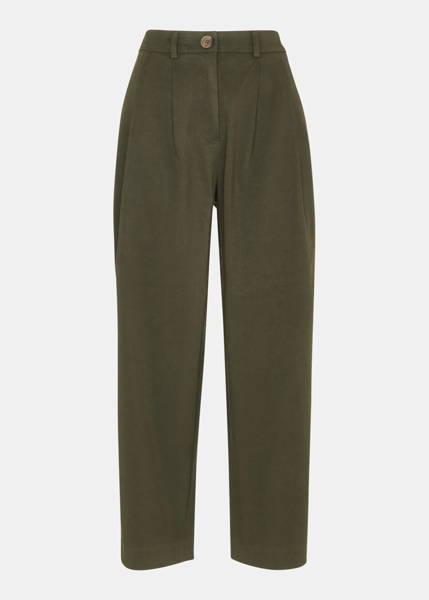 Khaki Bethany Barrel Leg Trouser