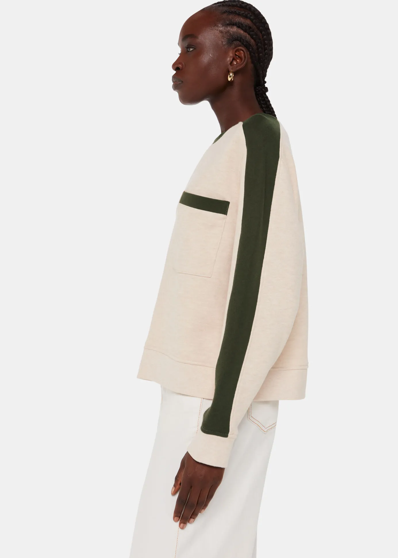 Khaki Colourblock Sweat