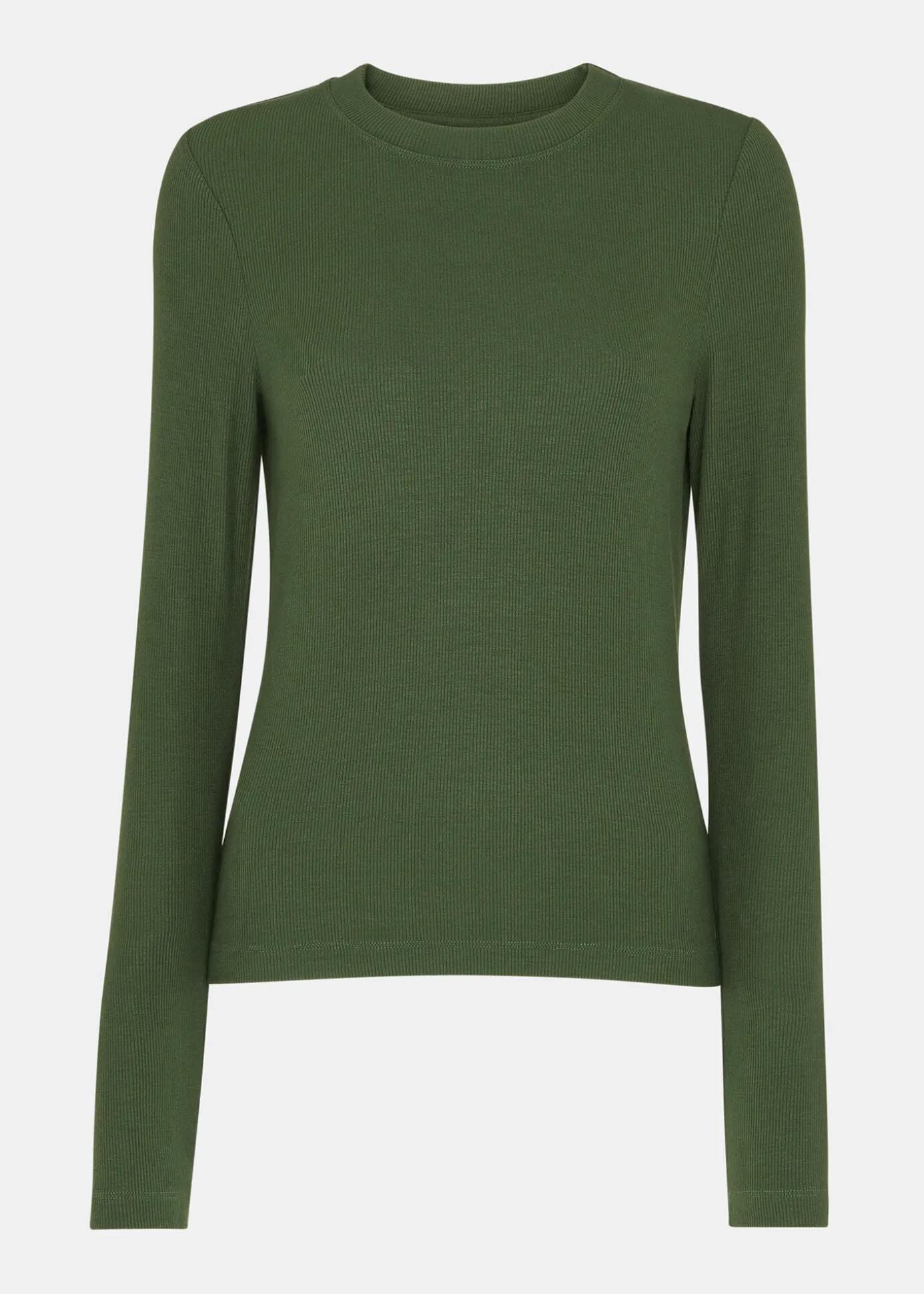 Khaki Essential Ribbed Crew