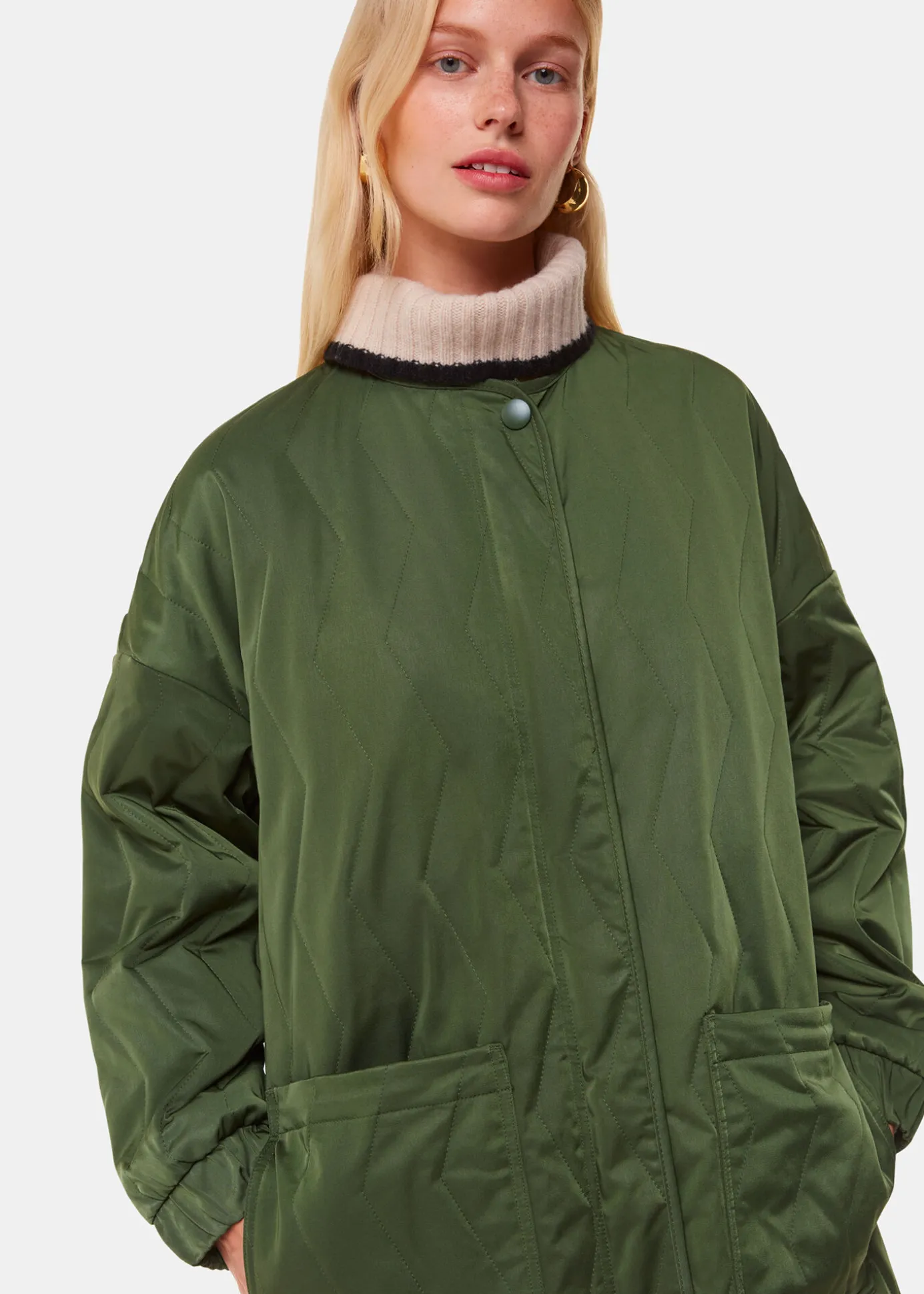 Khaki Esther Quilted Coat