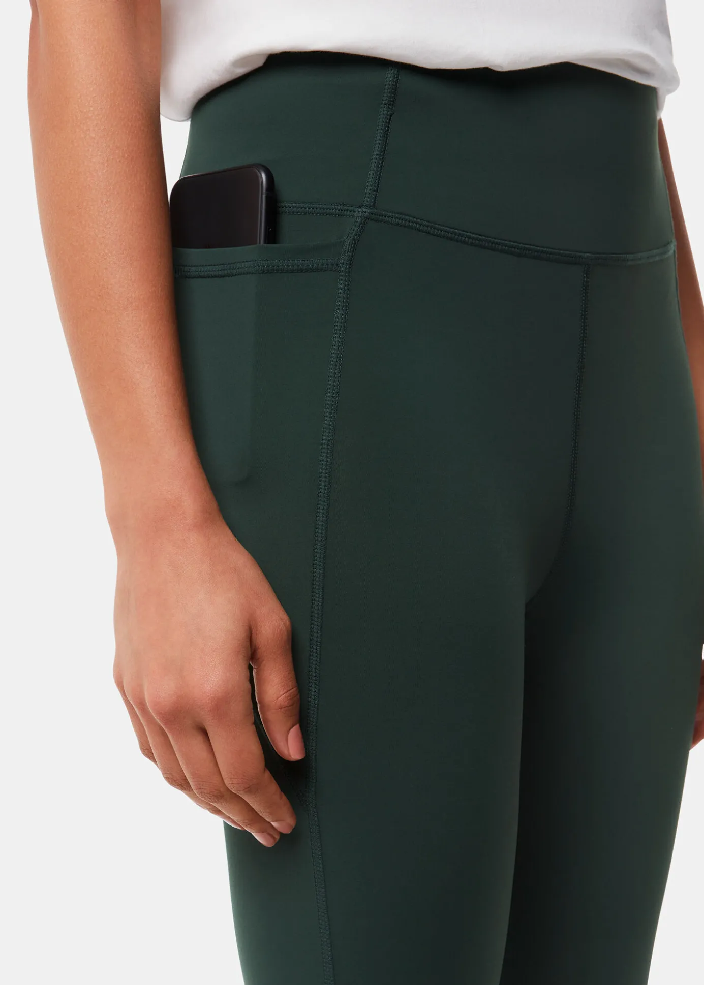 Khaki Sport Seamed Legging