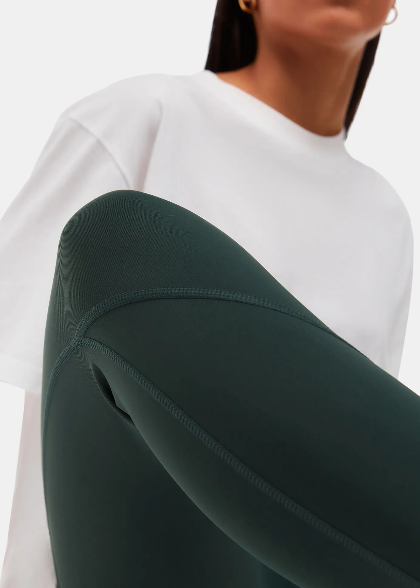 Khaki Sport Seamed Legging