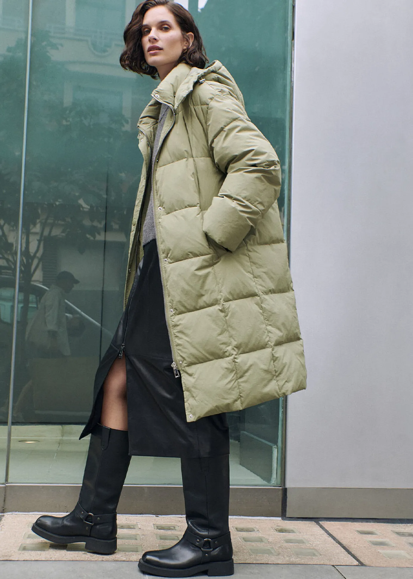 Khaki Una Puffa Coat