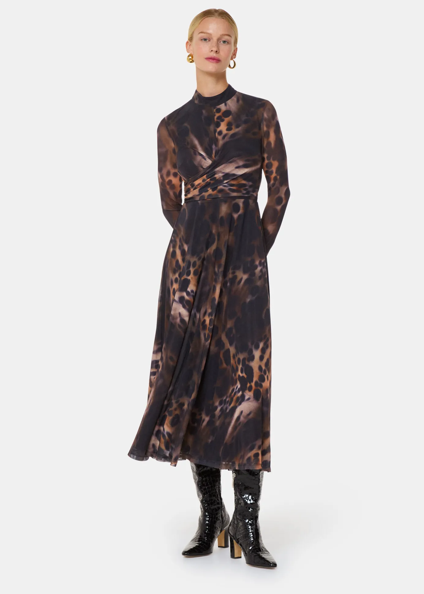 Leopard Print Misty Leopard Mesh Dress