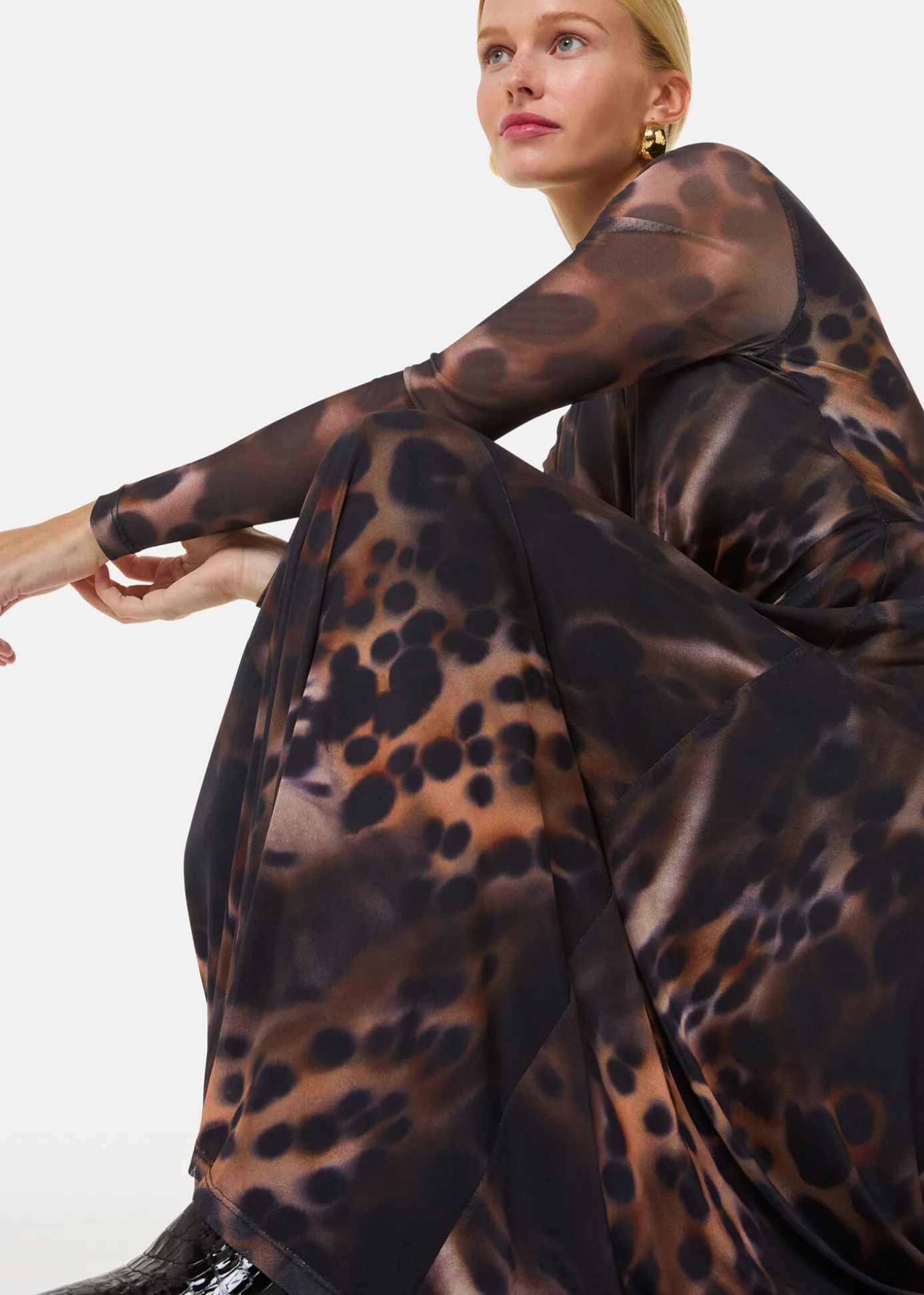Leopard Print Misty Leopard Mesh Dress