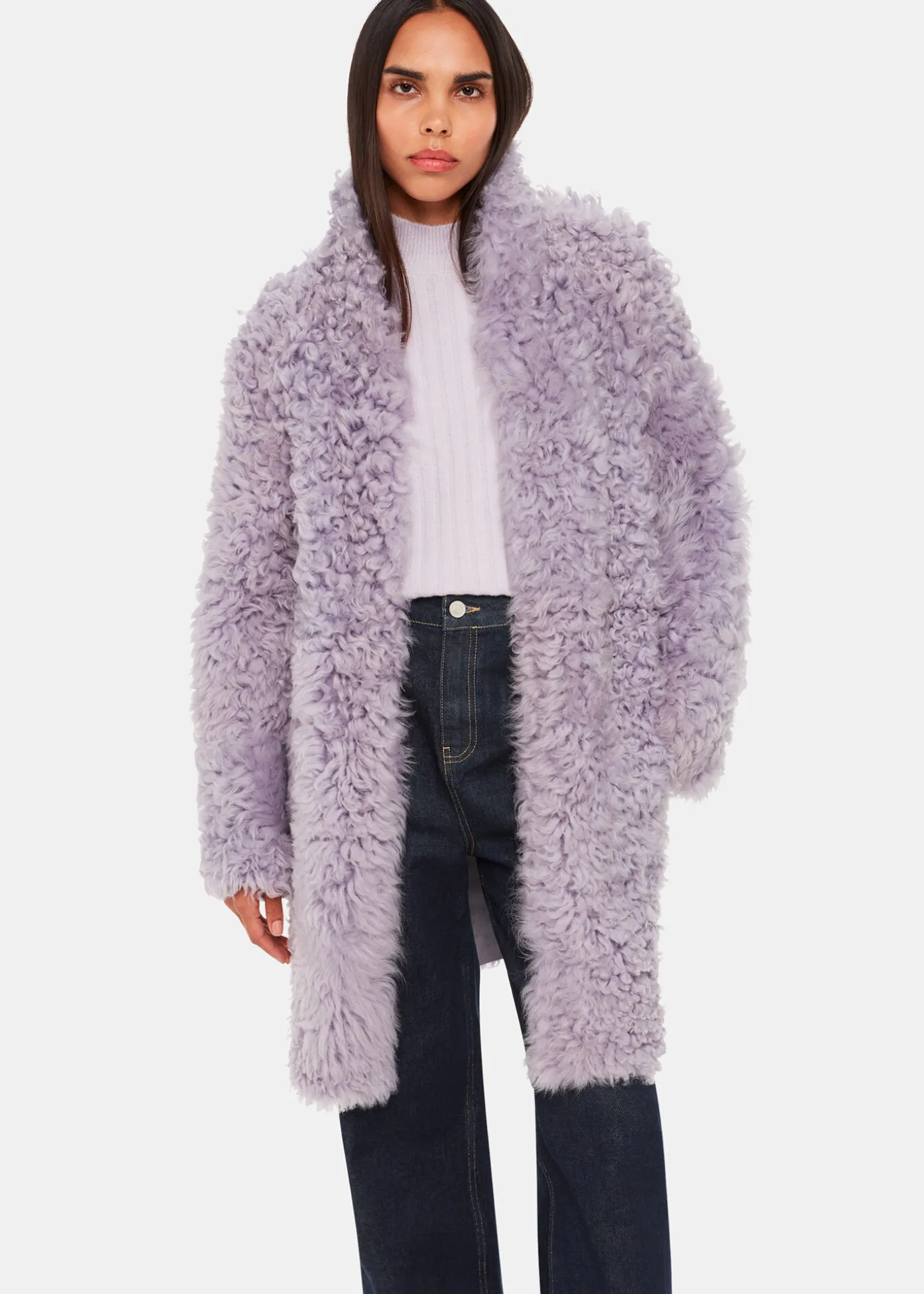 Lilac Naja Shearling Coat