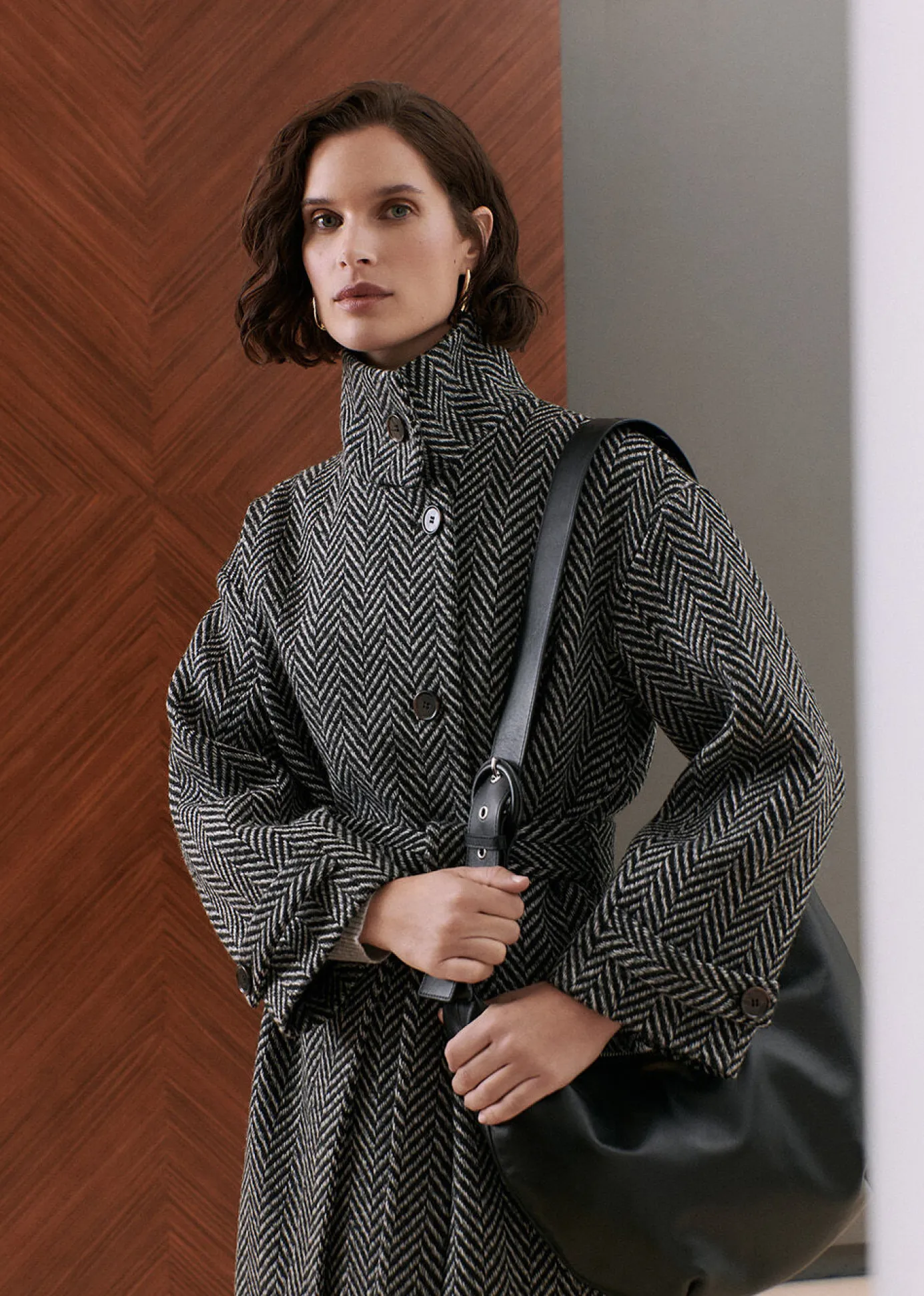 Multicolour Cosette Funnel Neck Coat