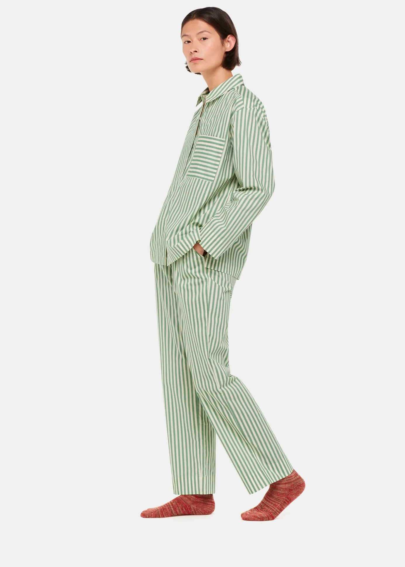 Multicolour Cotton Stripe Pyjama Shirt