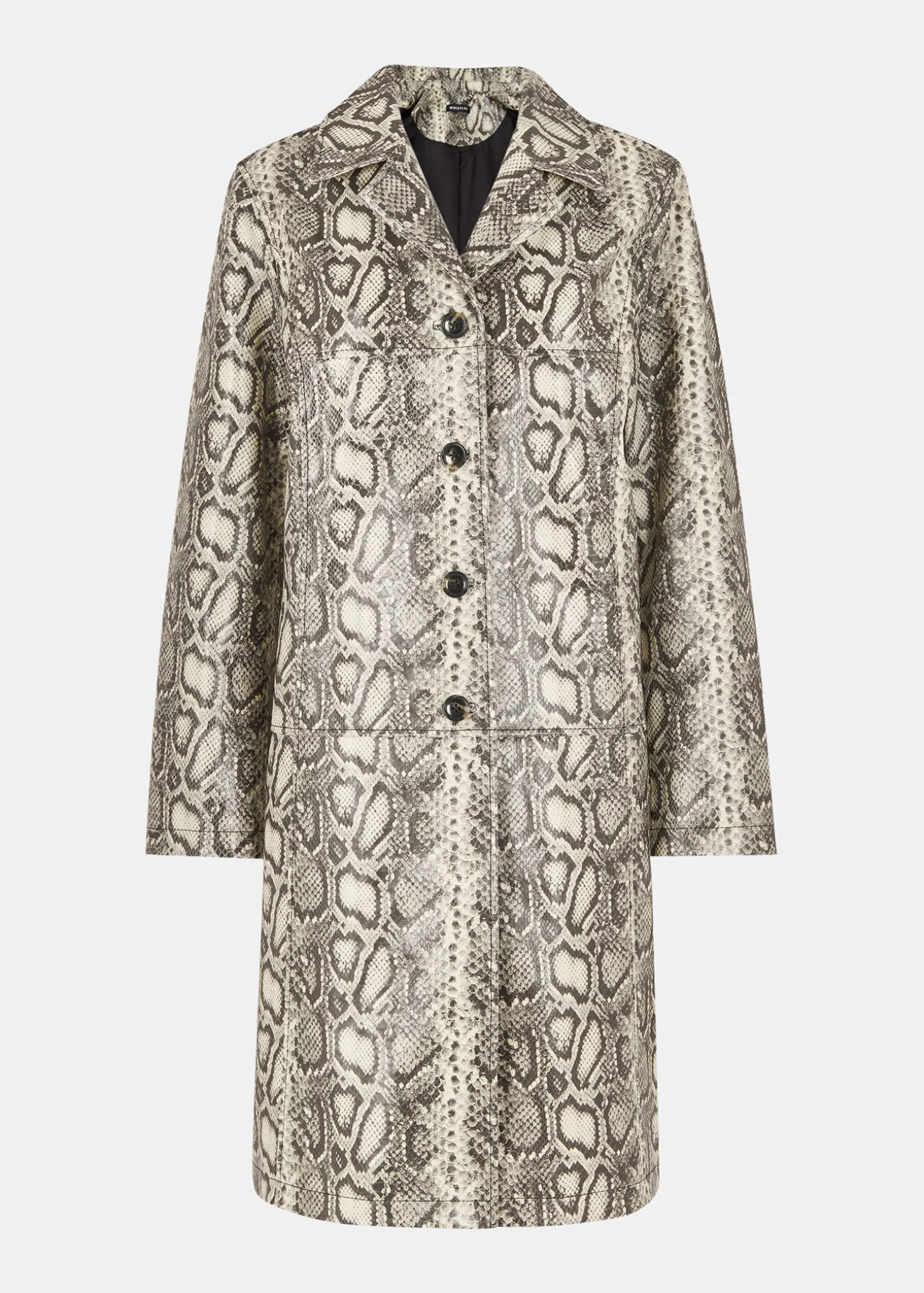 Multicolour Iyana Snake Print Leather Coat