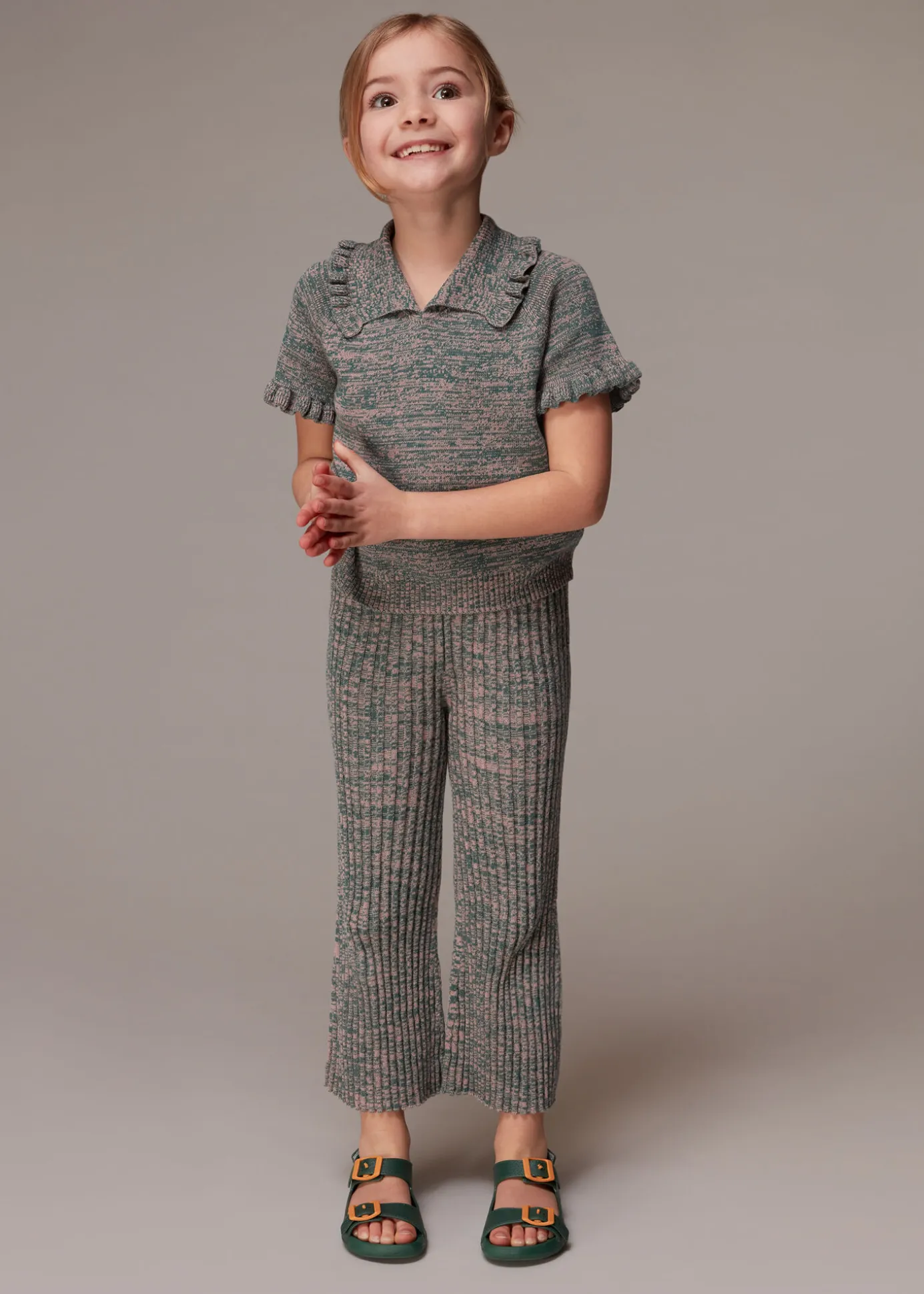 Multicolour Rib Knit Marl Flare