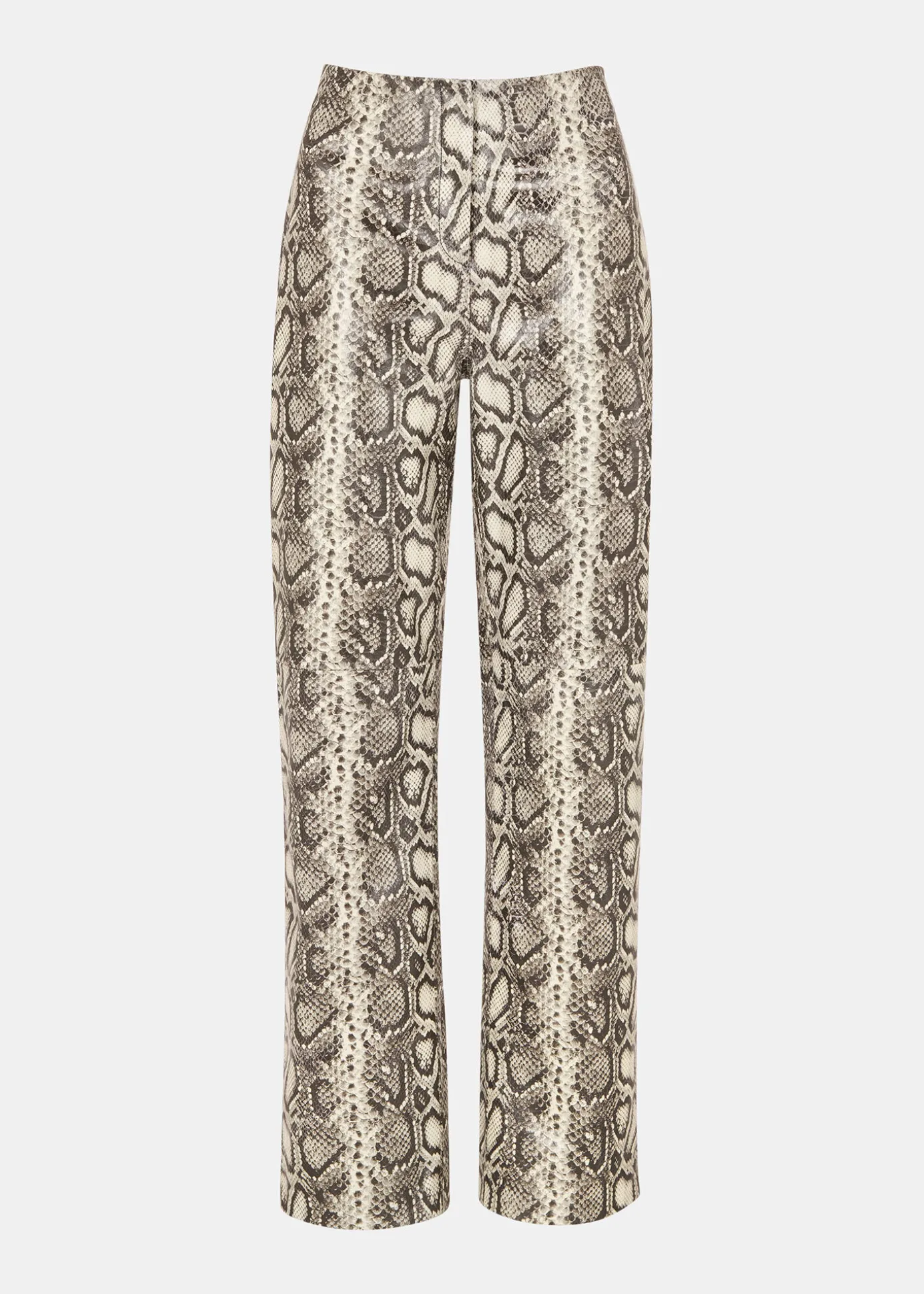 Multicolour Snake Print Leather Trousers