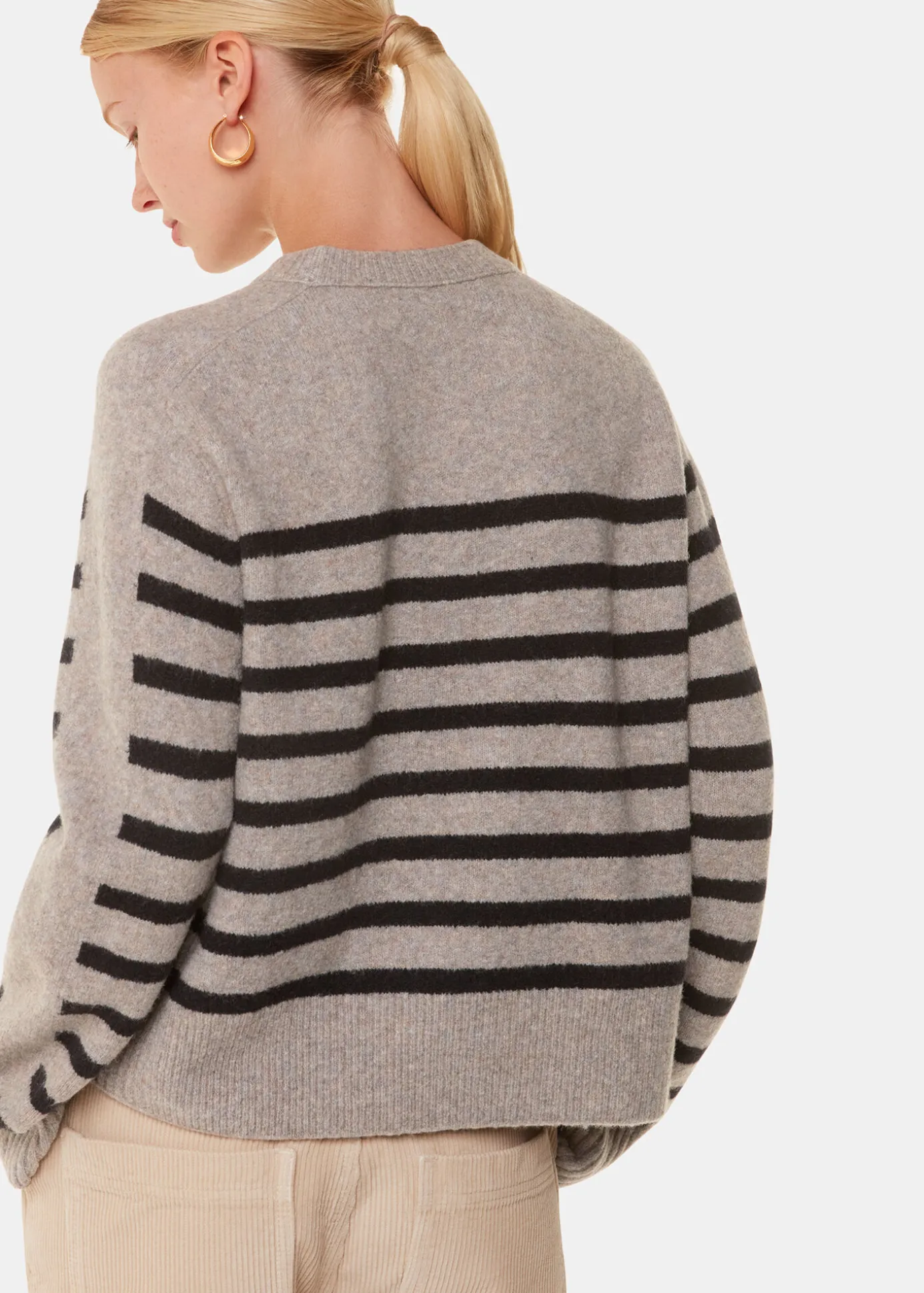 Multicolour Wool Mix Stripe Contrast Knit