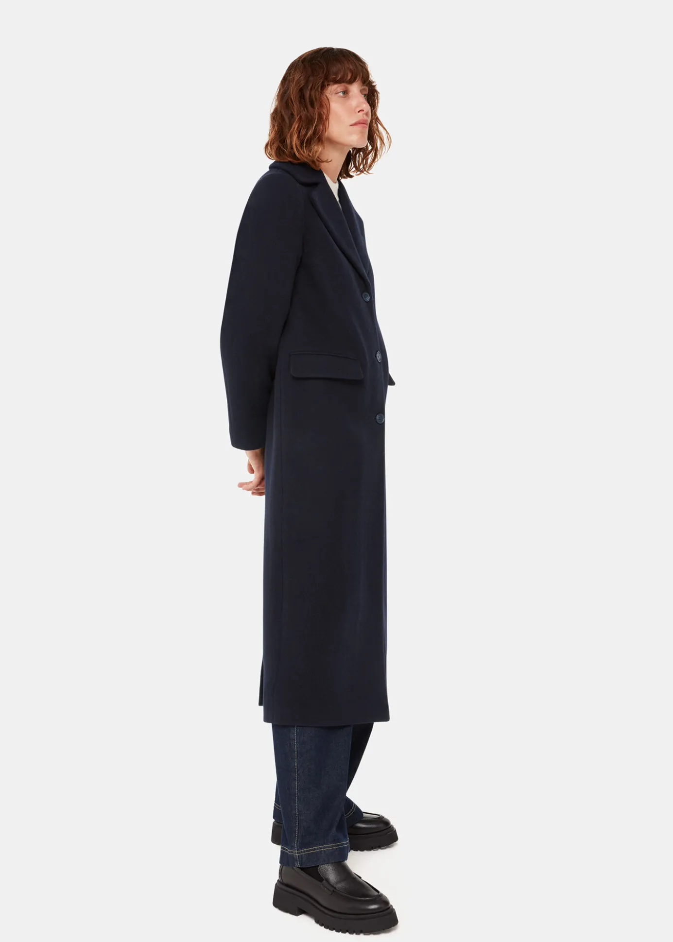 Navy Amalia Longline Coat