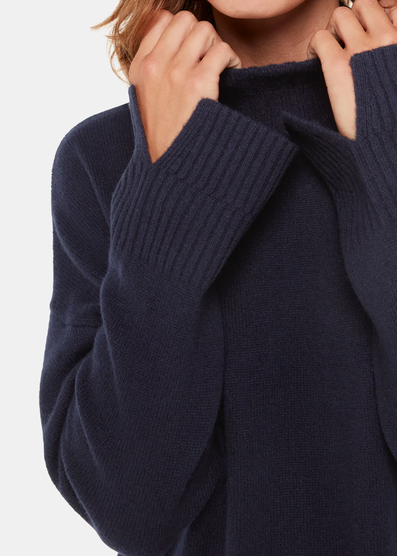 Navy Amelia Wool Knitted Dress