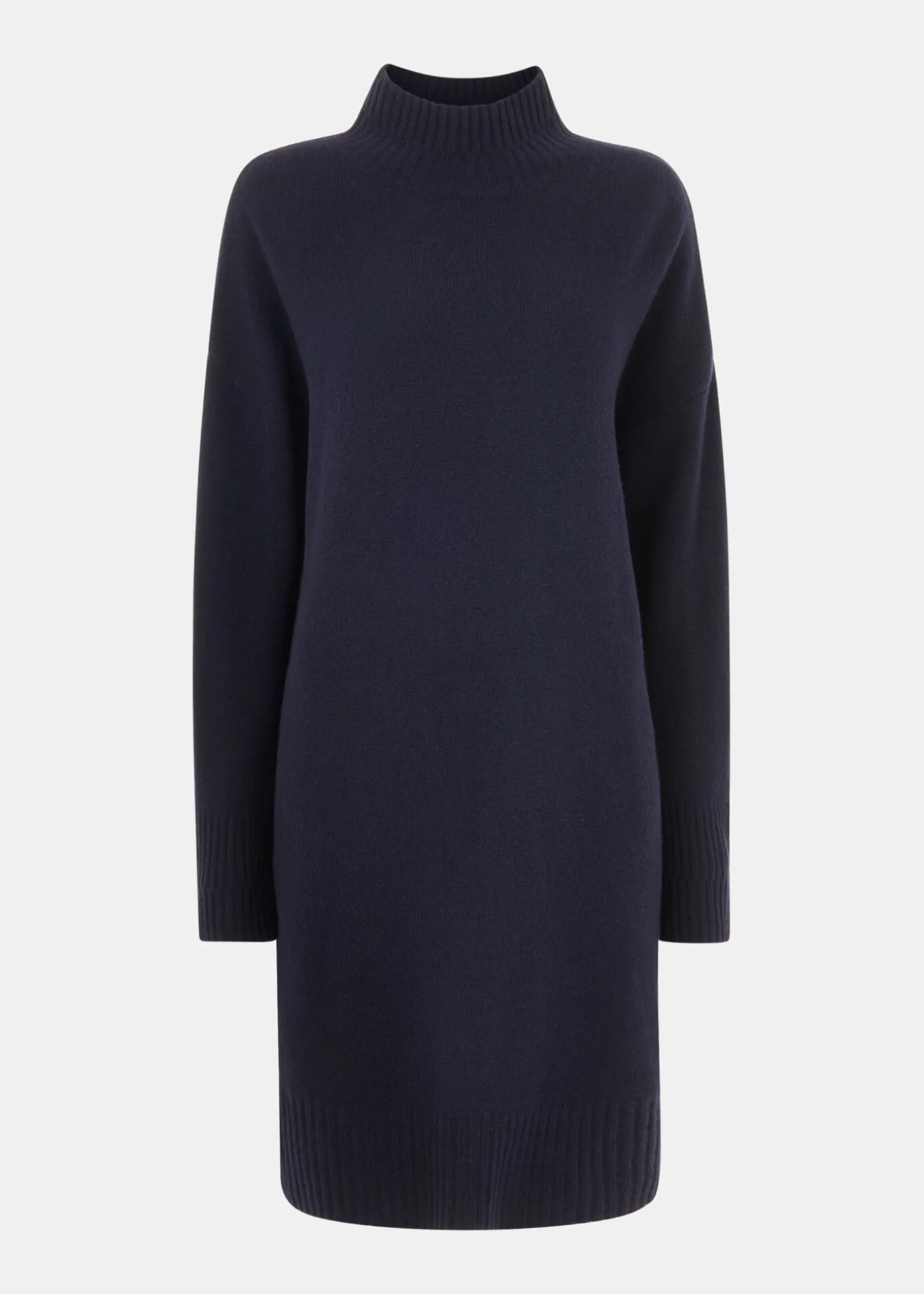 Navy Amelia Wool Knitted Dress