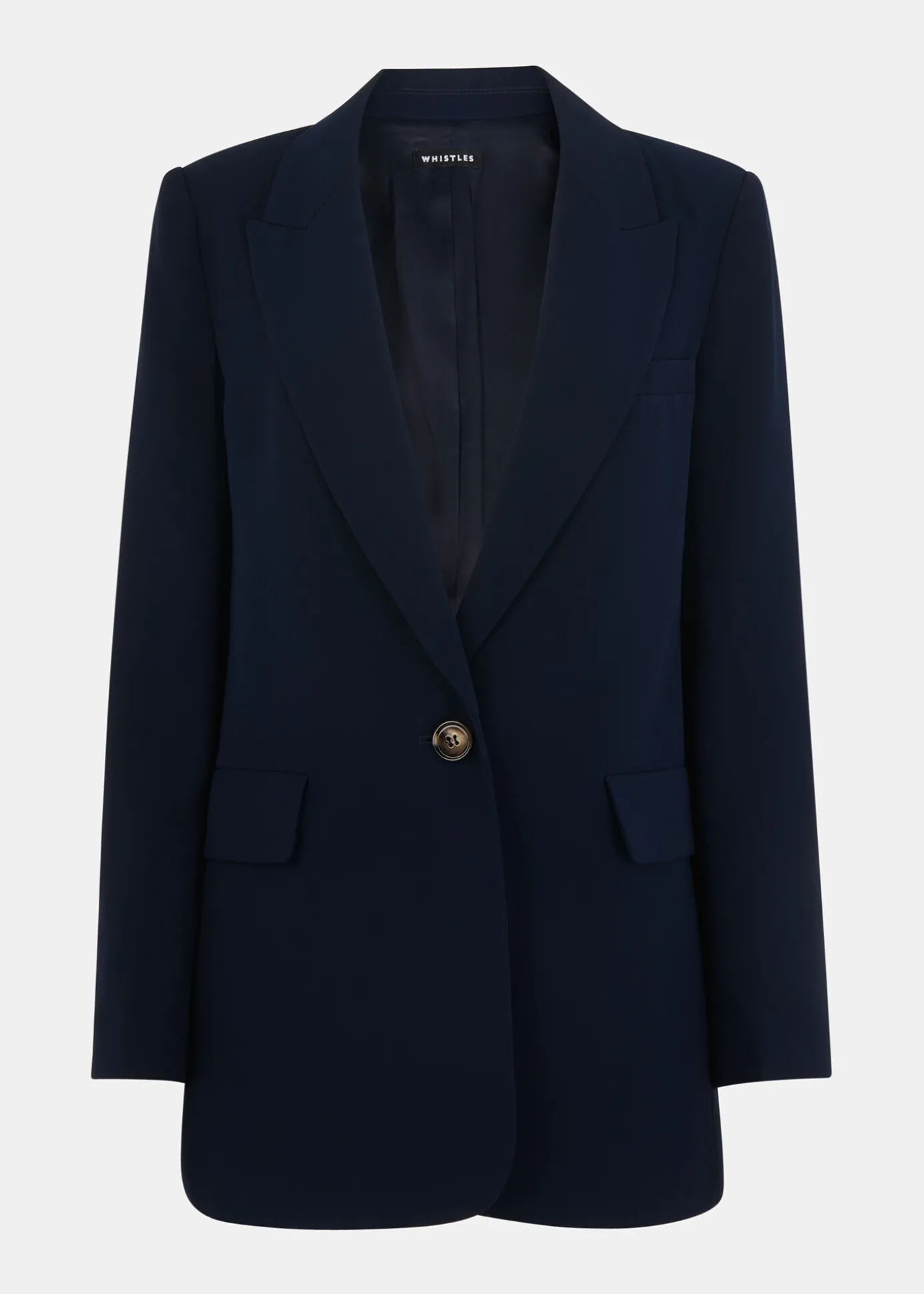 Navy Crepe Boyfriend Blazer