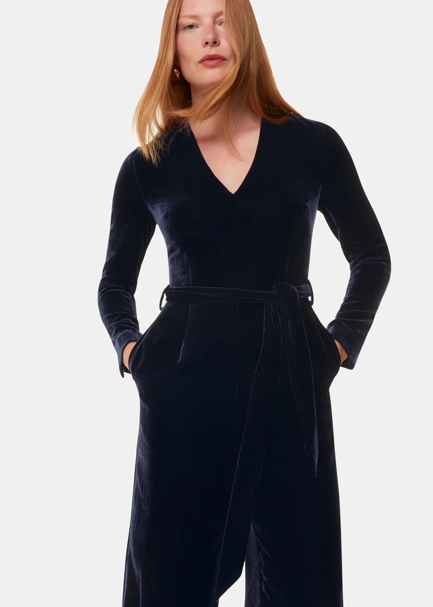 Navy Elora Velvet Jumpsuit