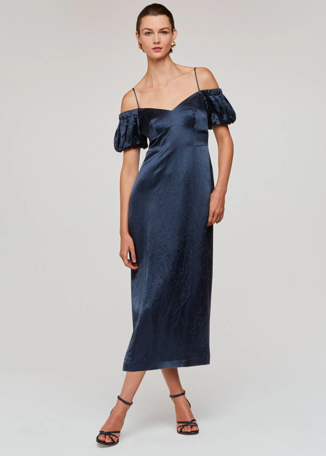 Navy Faye Bardot Dress