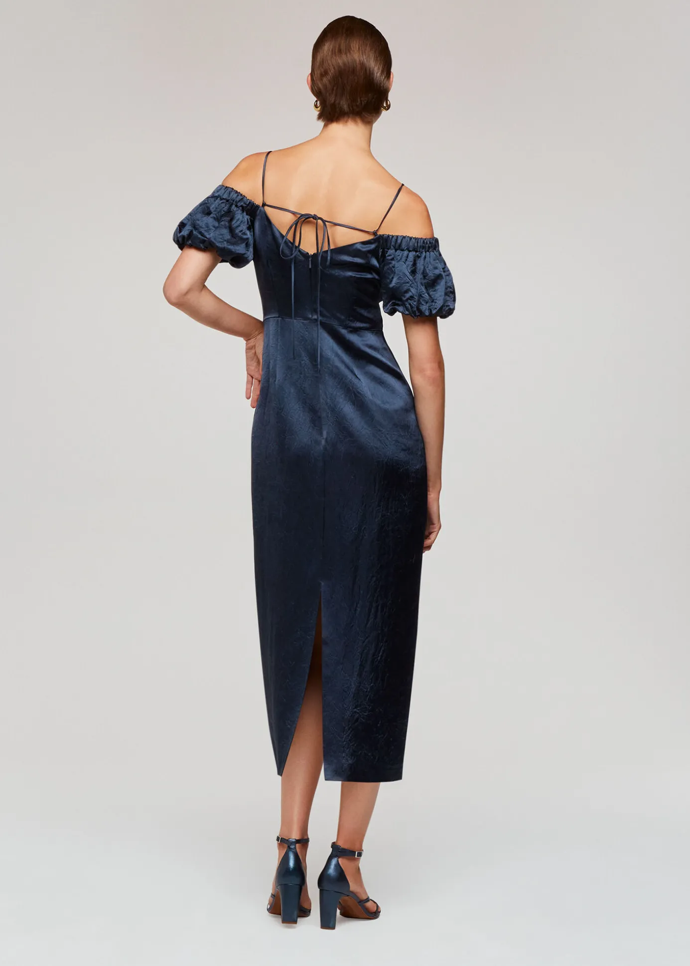 Navy Faye Bardot Dress