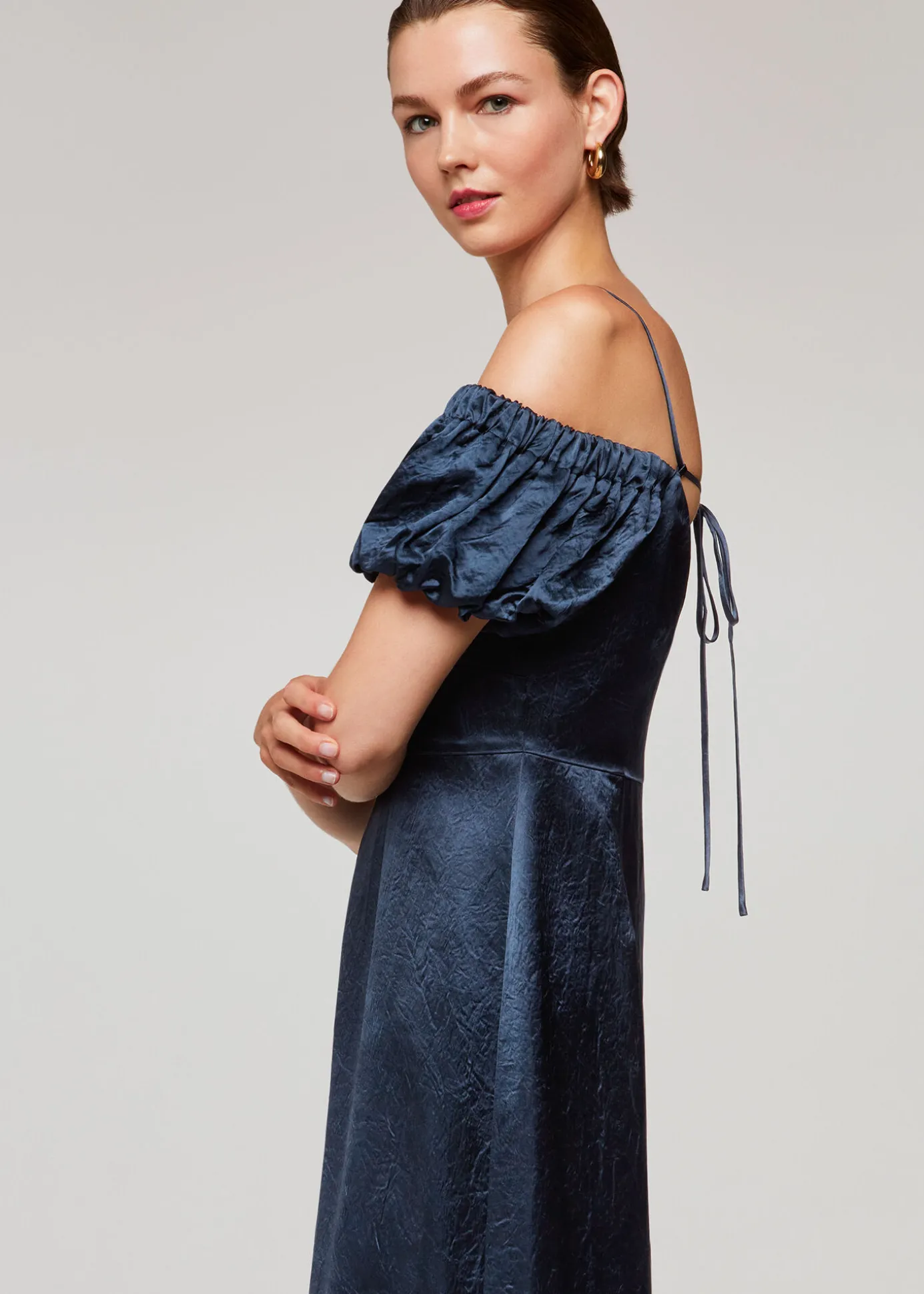 Navy Faye Bardot Dress