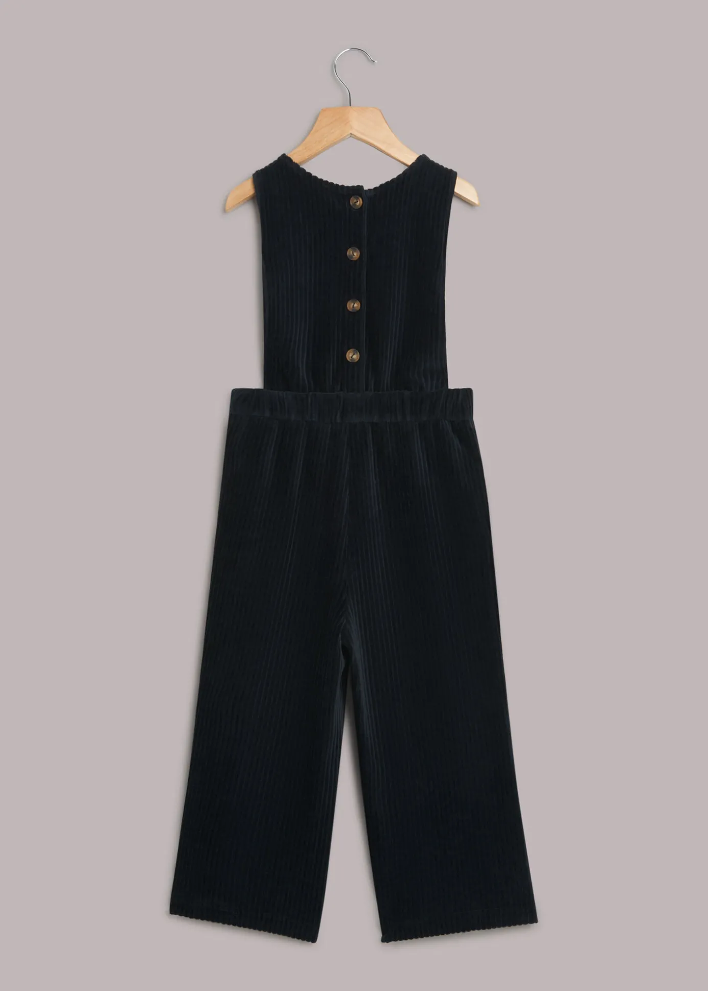 Navy Kitty Corduroy Dungaree