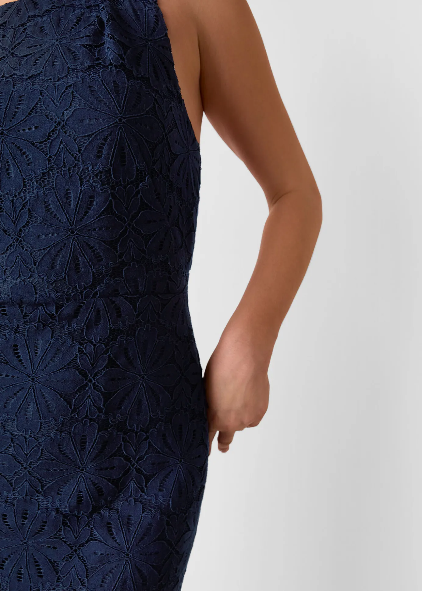 Navy Lace Tie Back Maxi Dress