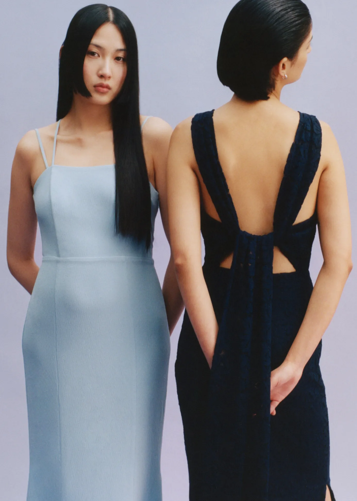 Navy Lace Tie Back Maxi Dress