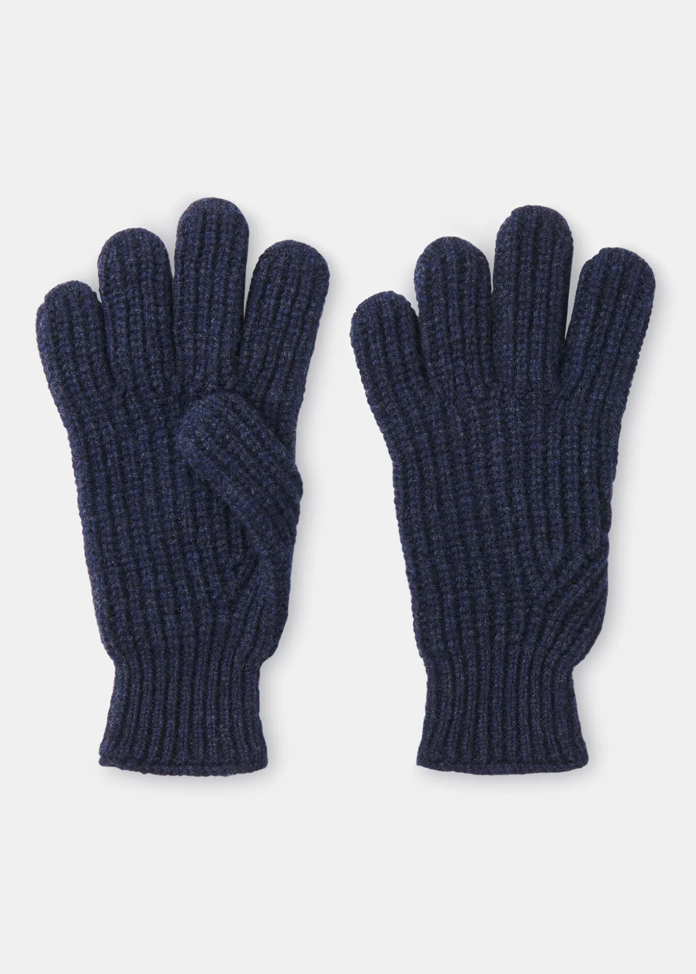 Navy Lambswool Gloves