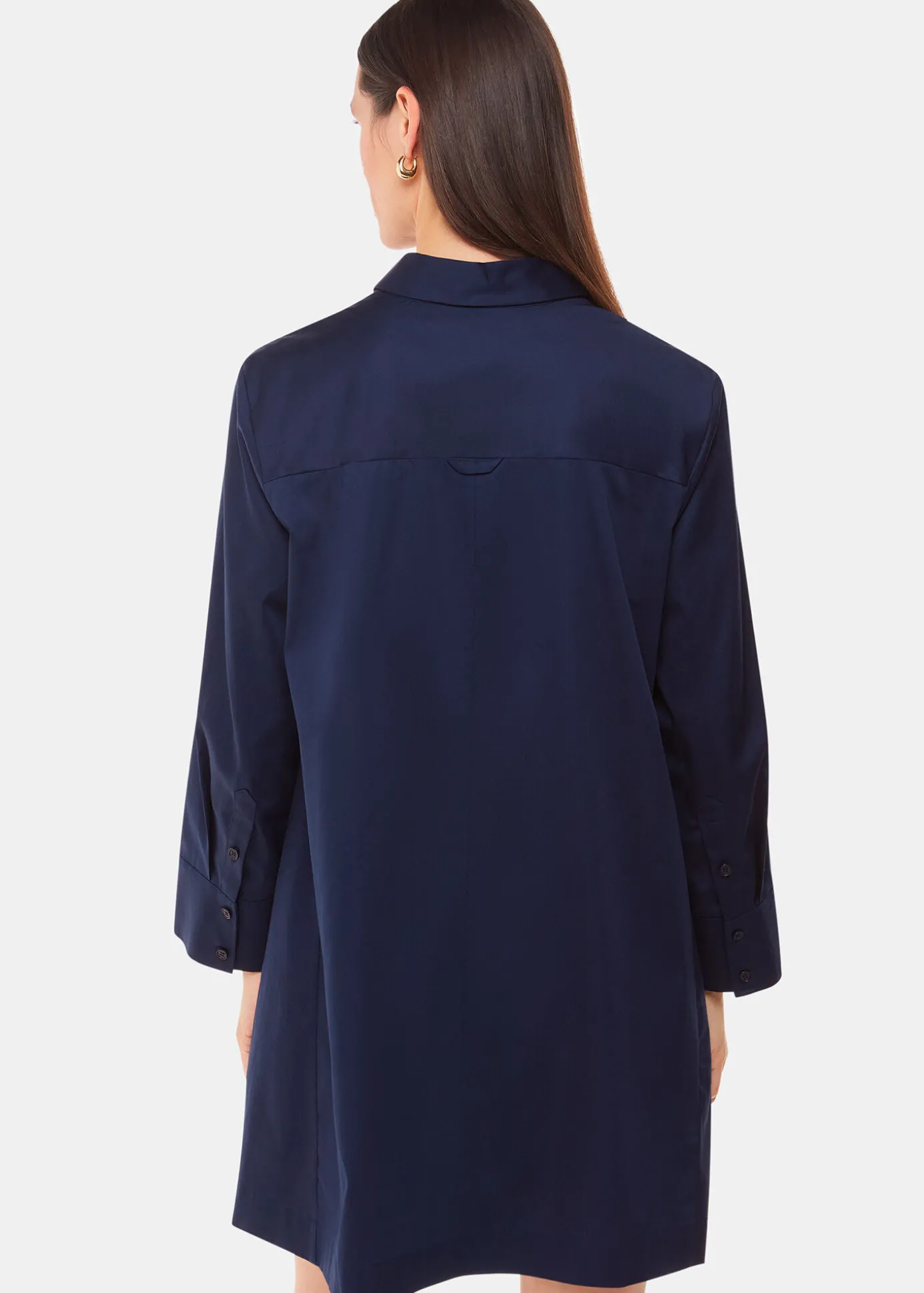 Navy Lara Cotton Shirt Dress