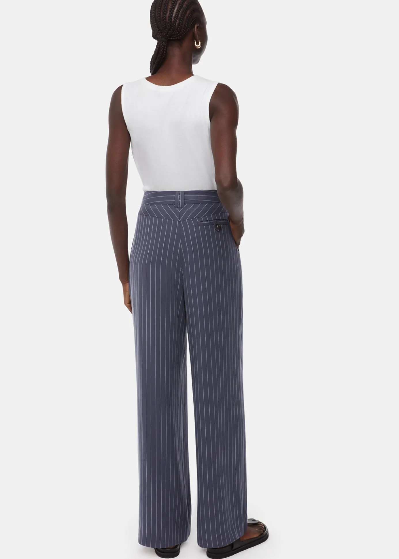 Navy Lottie Pinstripe Trouser