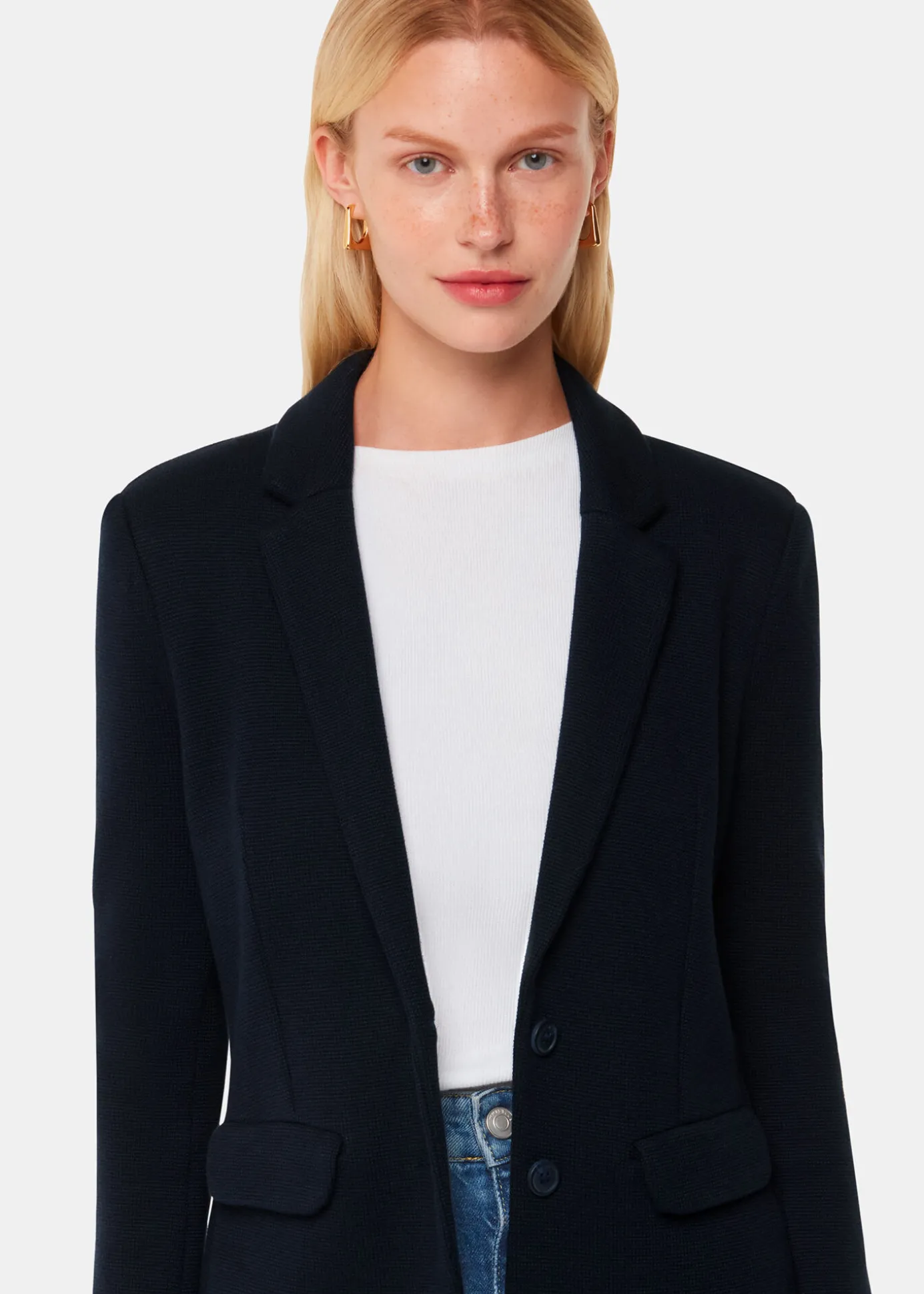 Navy Slim Jersey Jacket