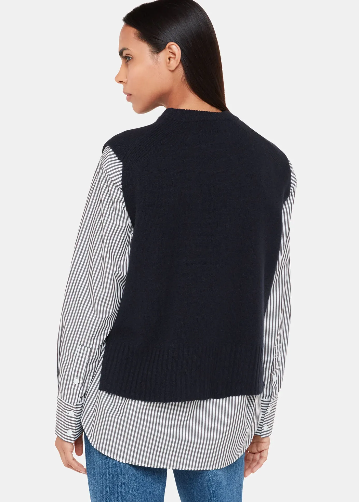 Navy Wool Sleeveless Tank