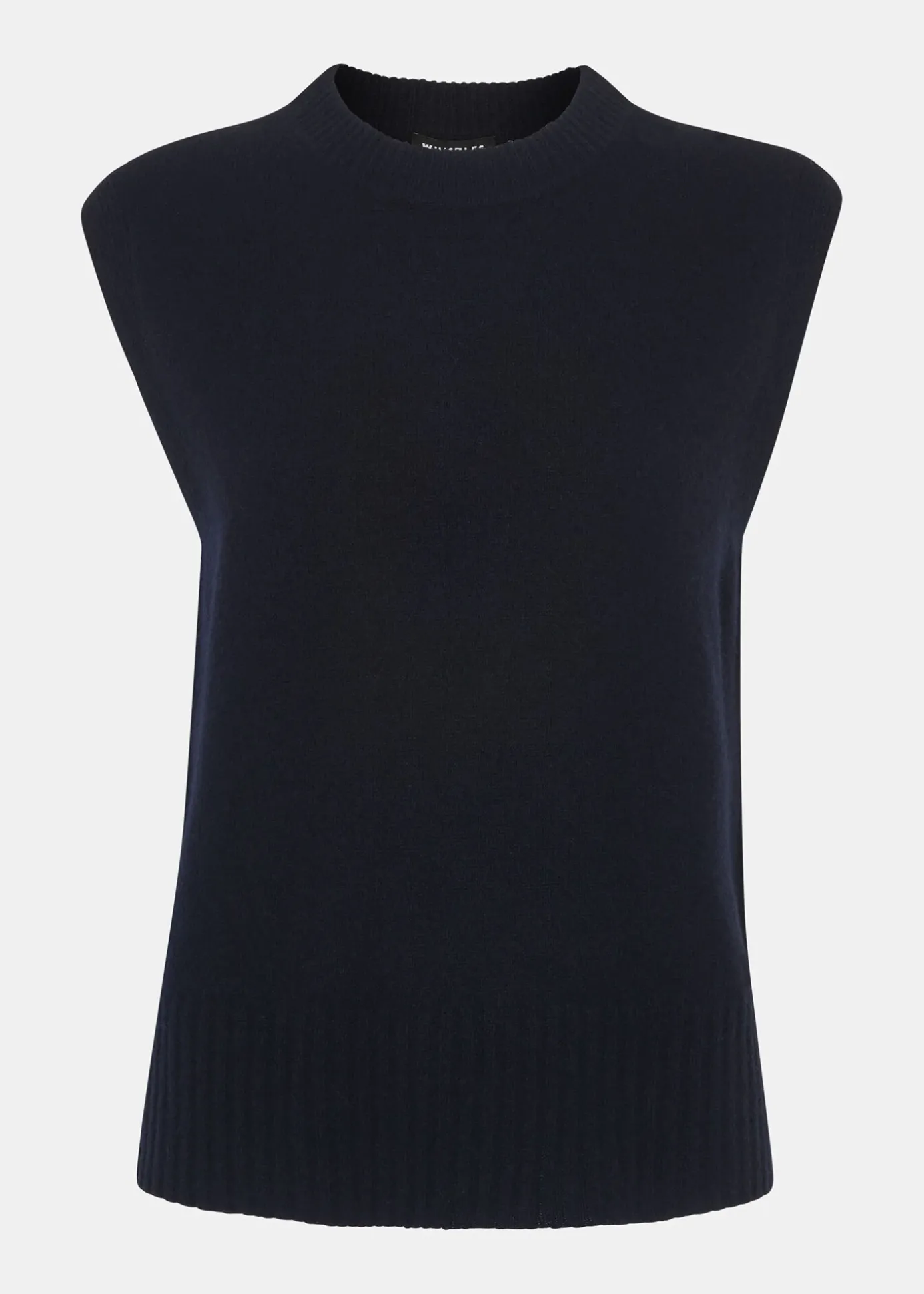 Navy Wool Sleeveless Tank