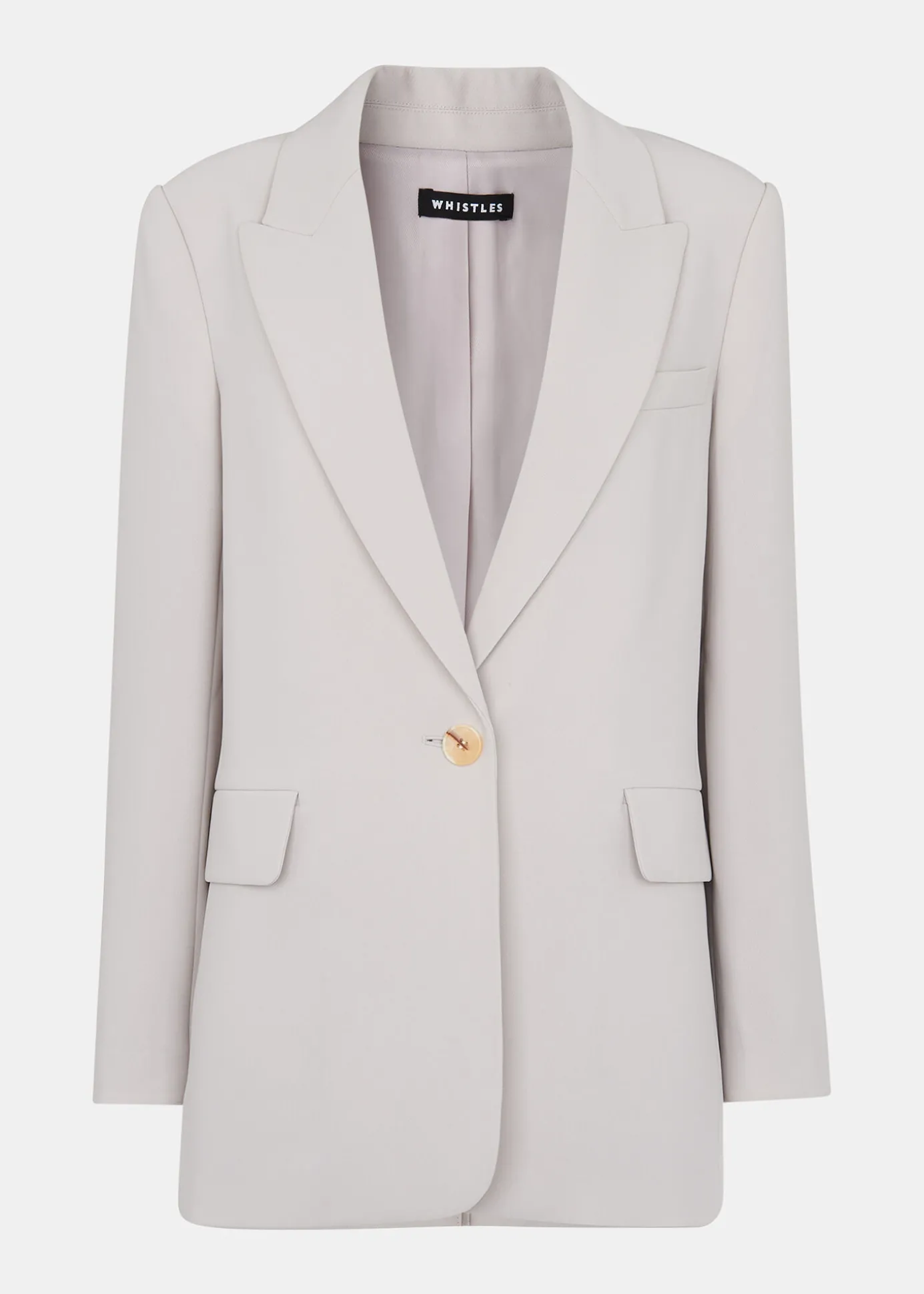 Neutral Crepe Boyfriend Blazer