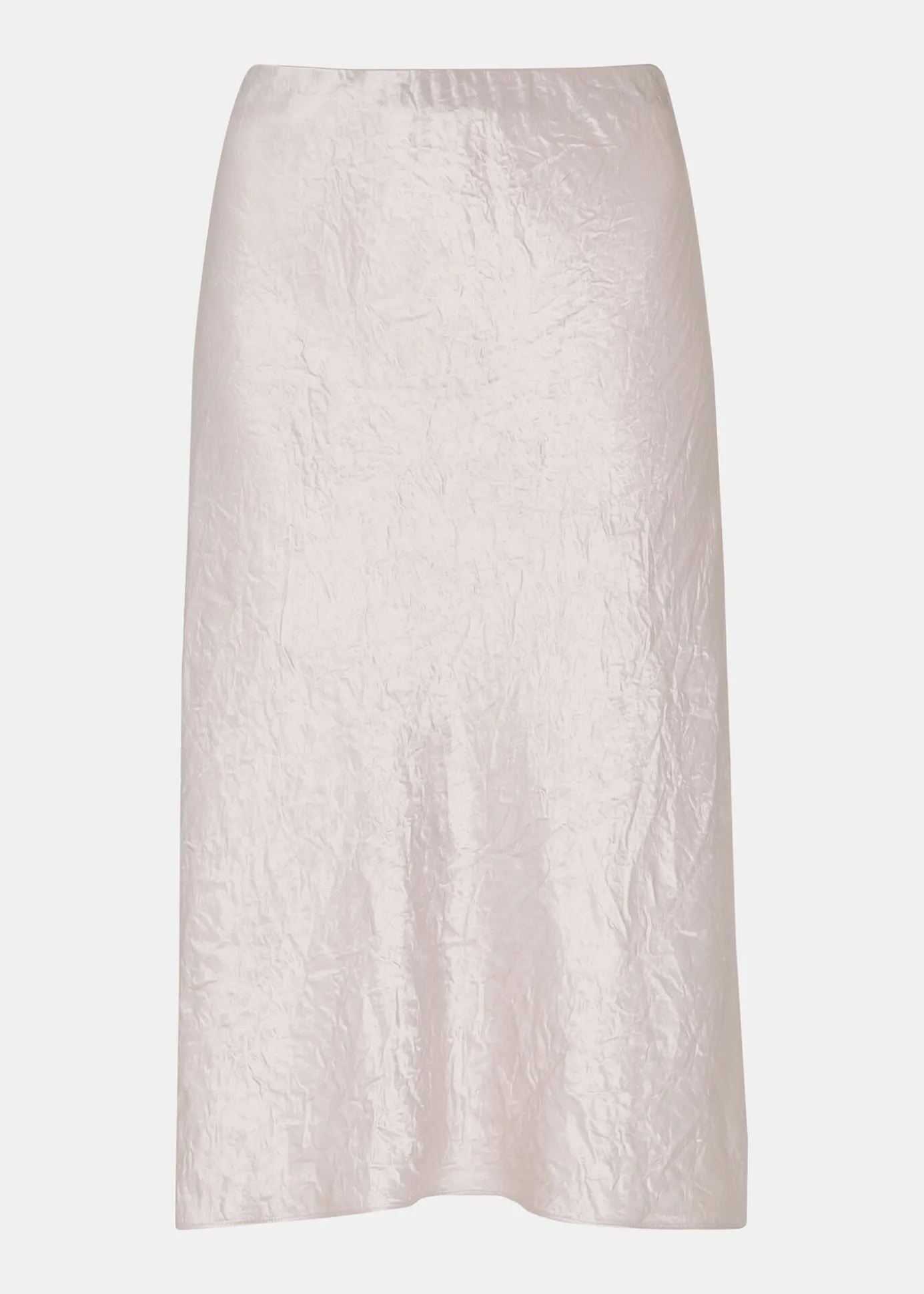 Neutral Satin Knee Length Skirt